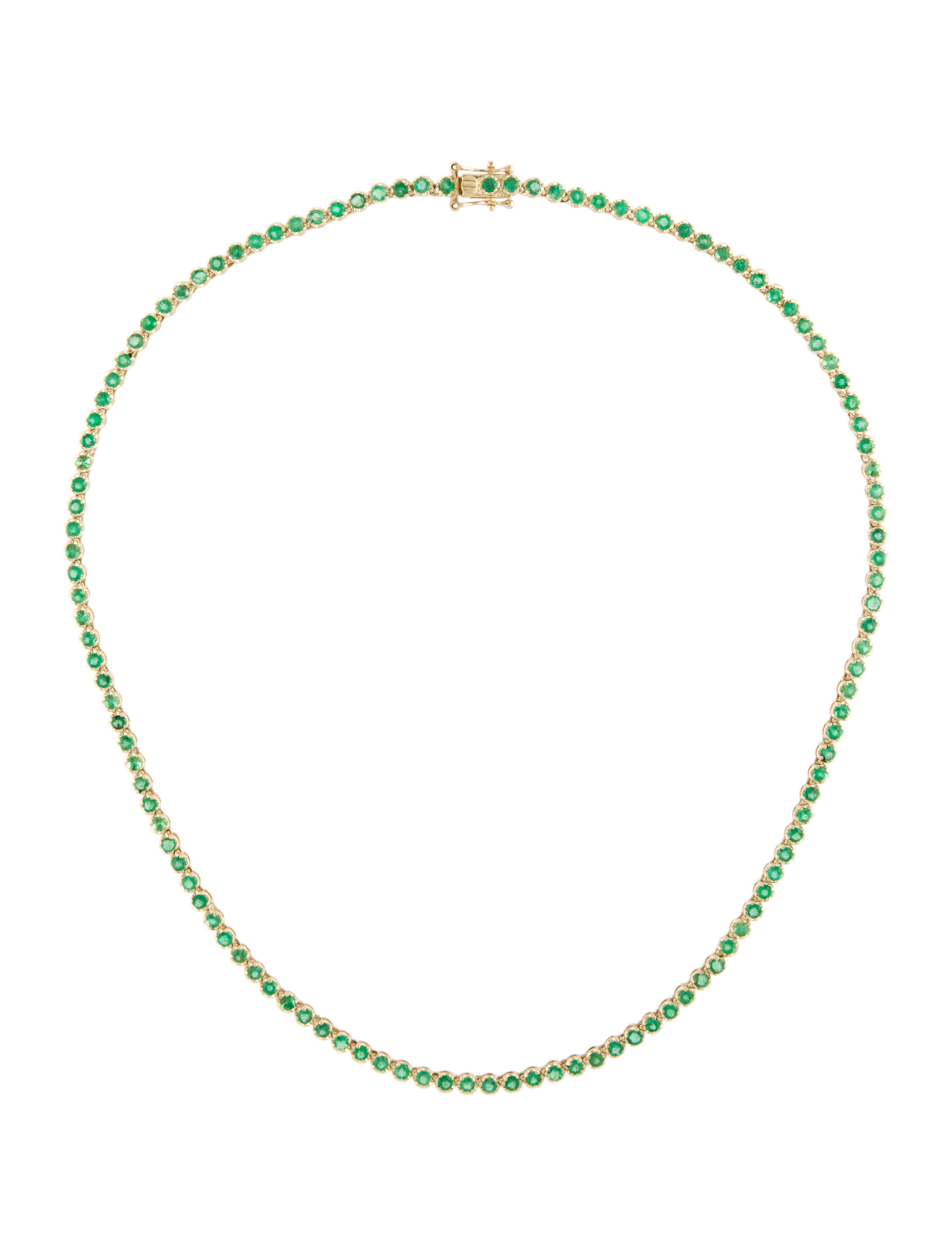 Necklace 14K 5.57ctw Emerald Tennis Necklace