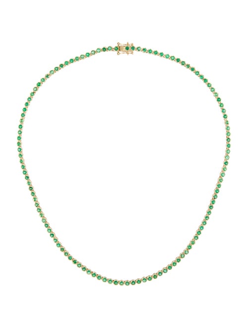 Necklace 14K 5.57ctw Emerald Tennis Necklace