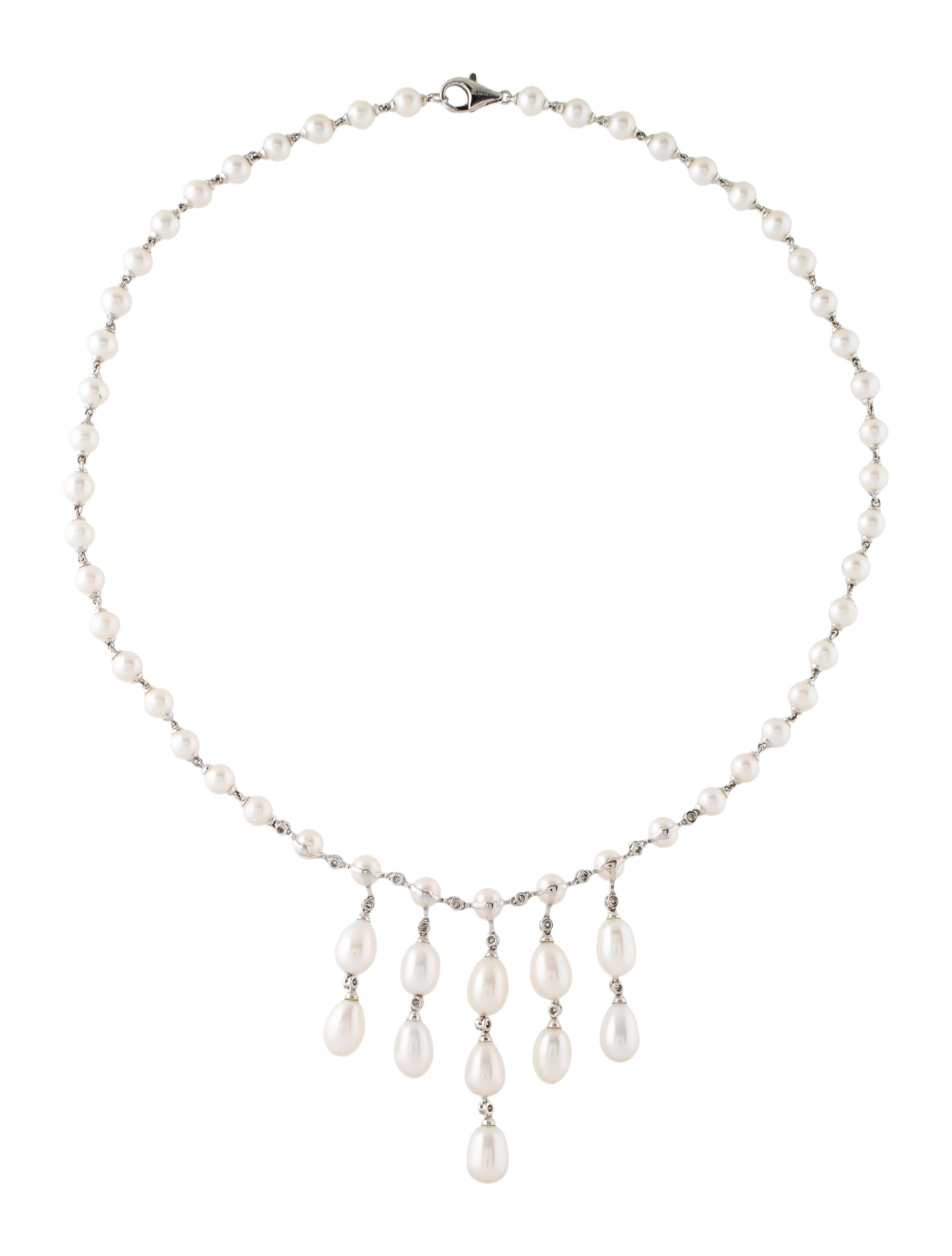 Chanel Strass & Faux Pearl Collar Necklace GoldPlated Collar