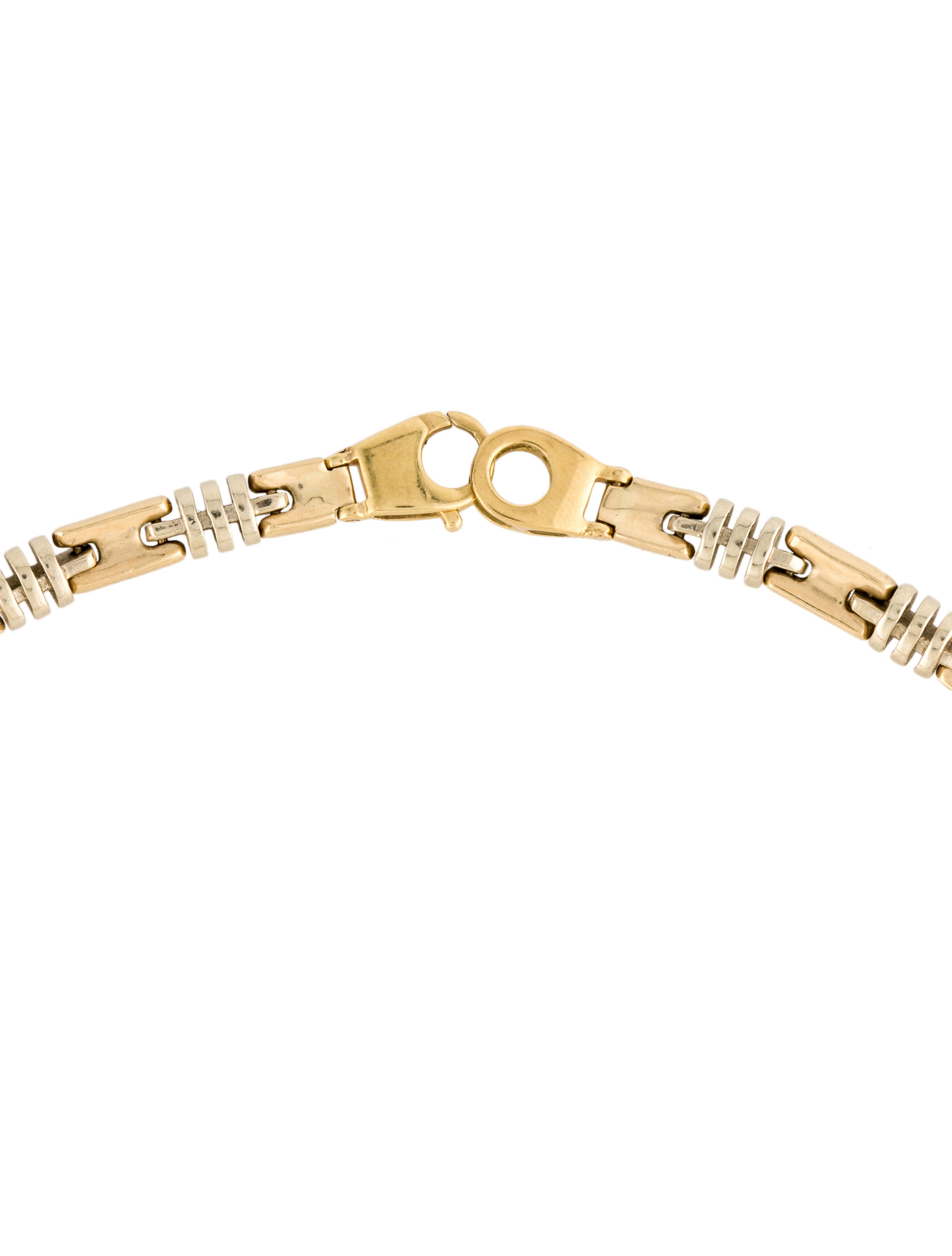 Necklace 14K Alternating Link Chain Necklace W/18K Clasp 14K Yellow