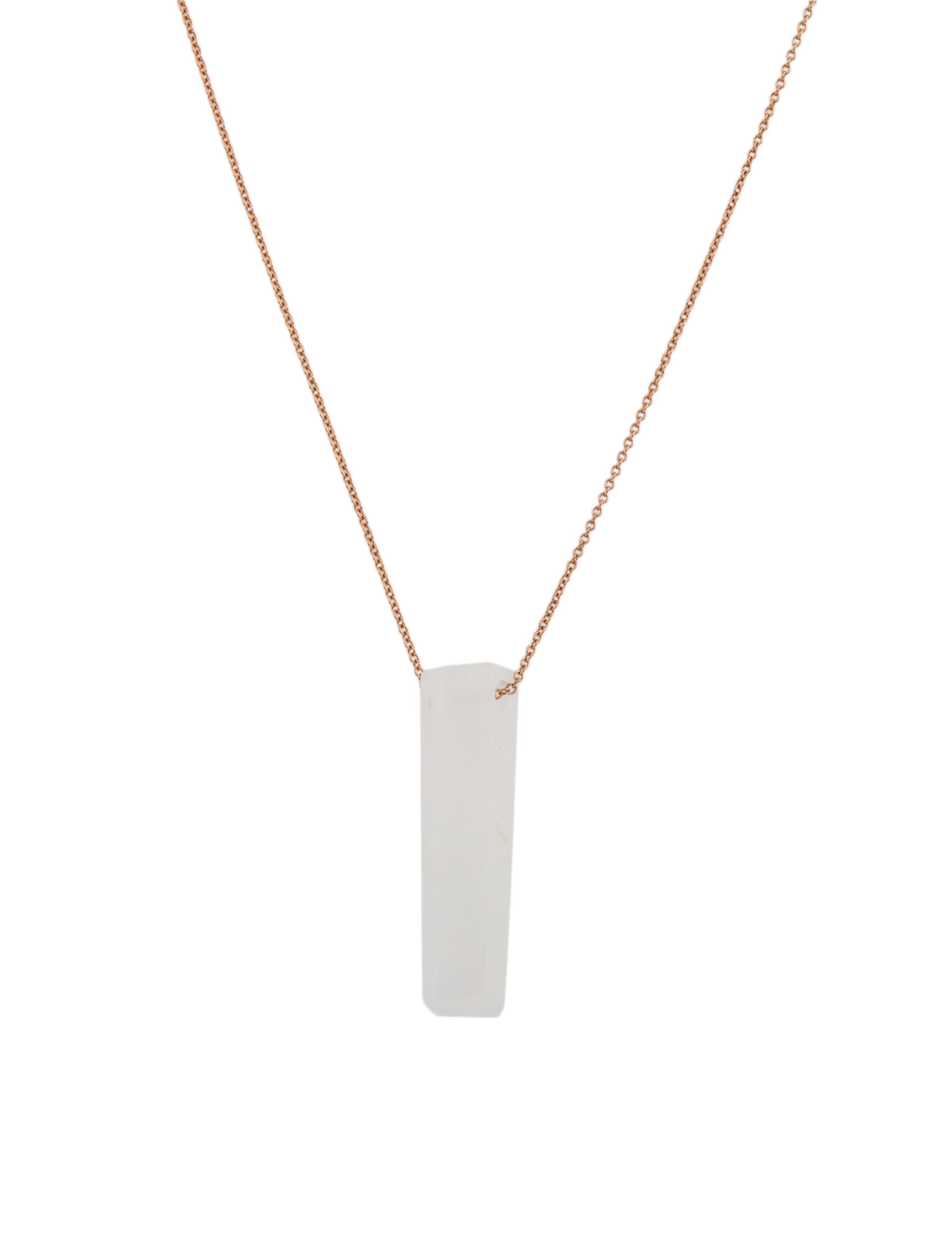Necklace 14K Quartz Drop Pendant Necklace 14K Rose Gold Pendant