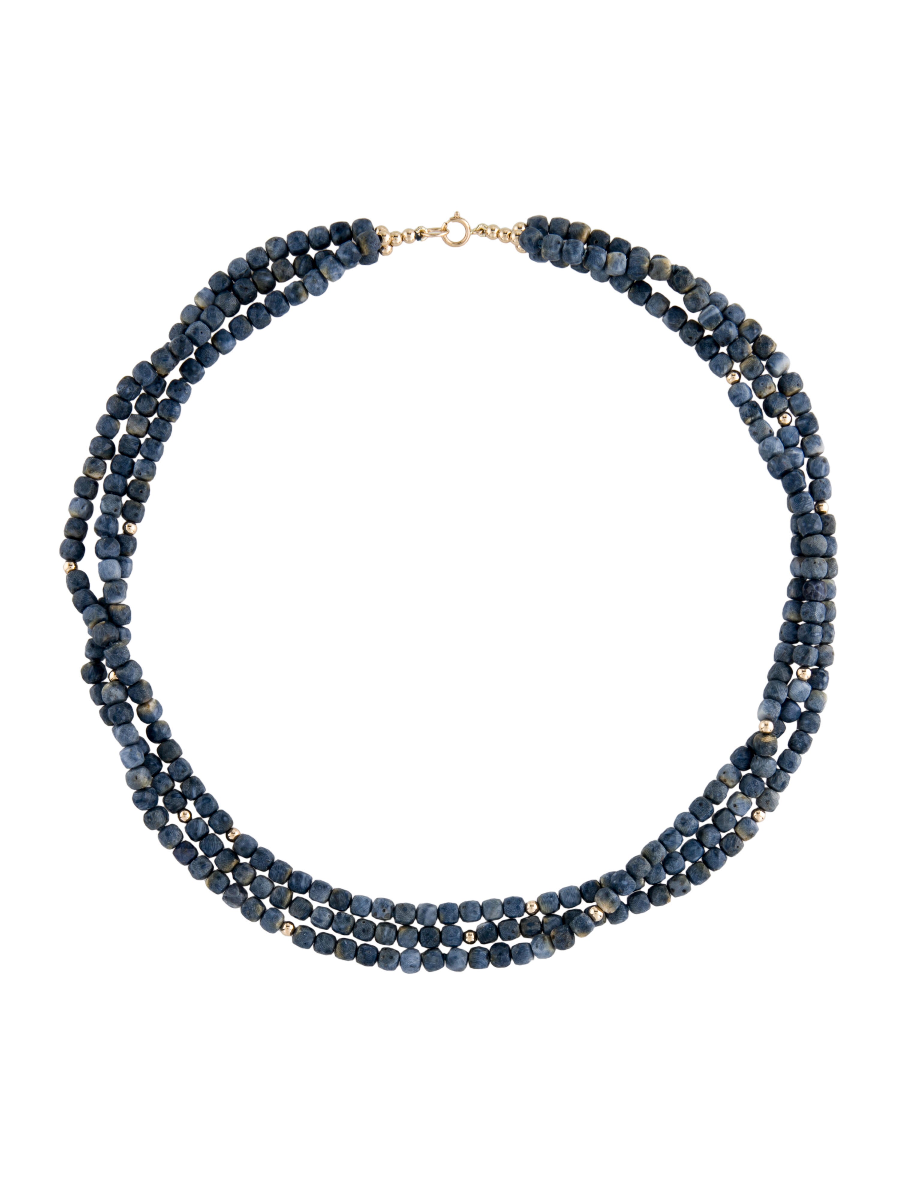 Necklace Watermelon Tourmaline Necklace Blue, 18K Yellow Gold Bead