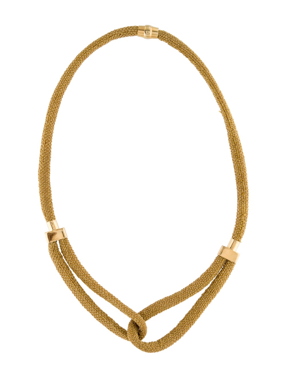 Necklace Woven Mesh Interlocking Design Gem