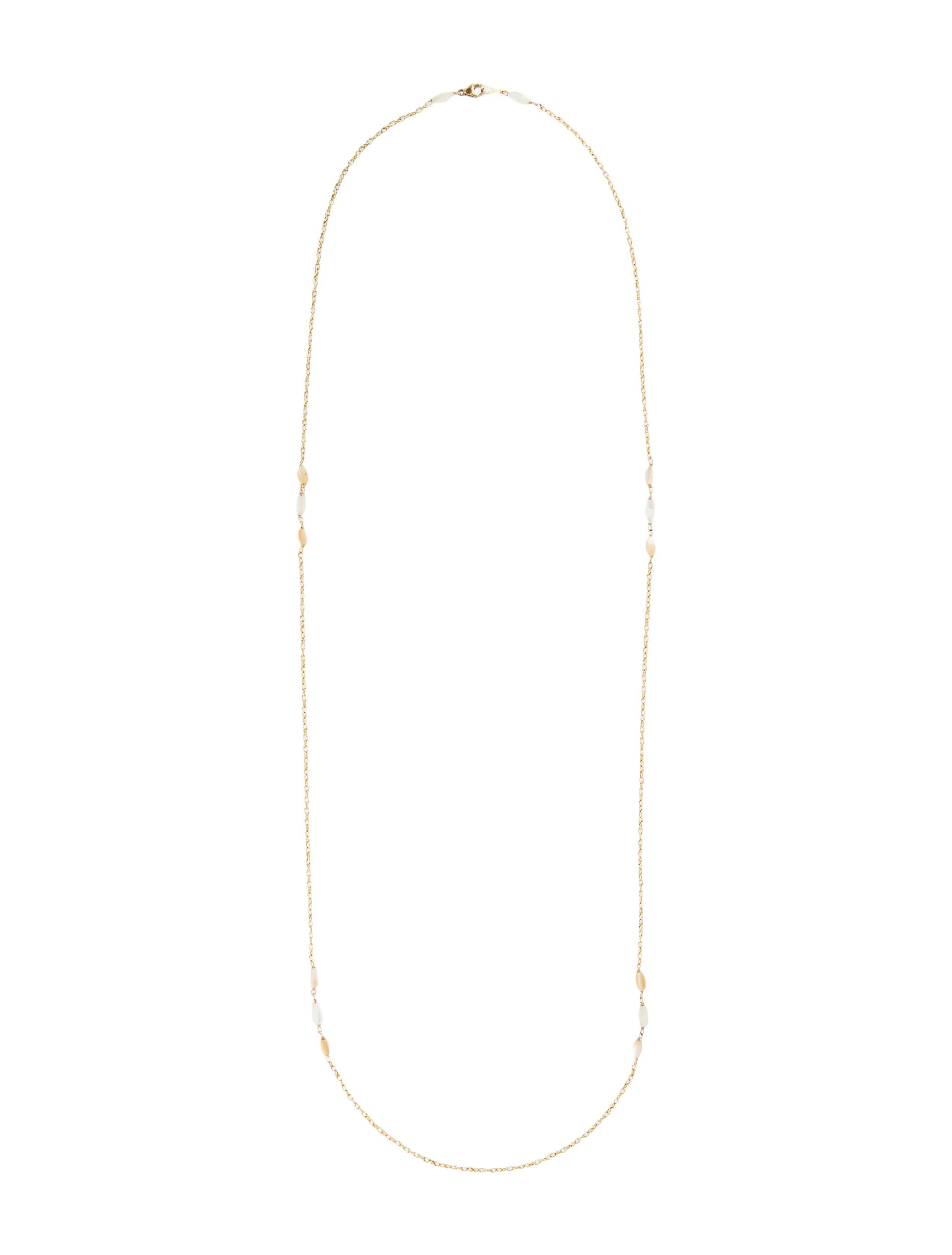 Necklace 14K Mother of Pearl Station Necklace