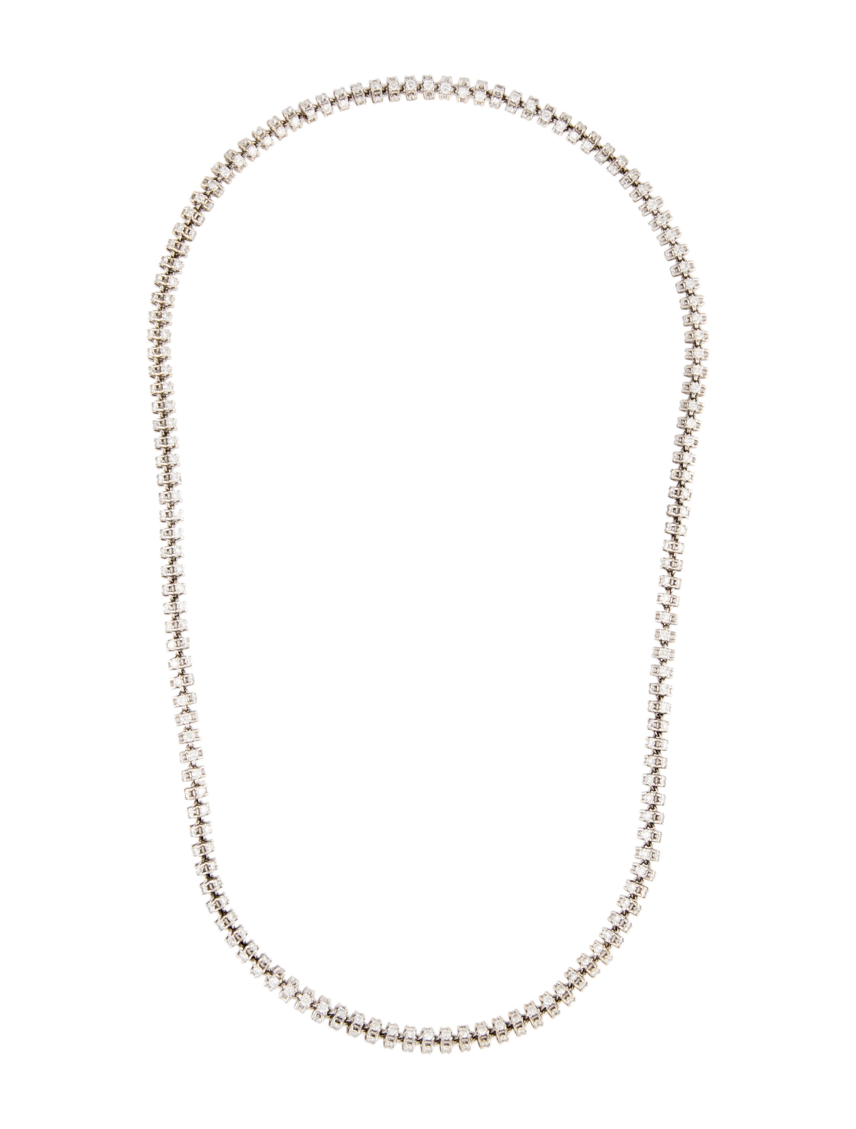 Necklace 14K 27.40ctw. Diamond Line Necklace 14K White Gold Chain