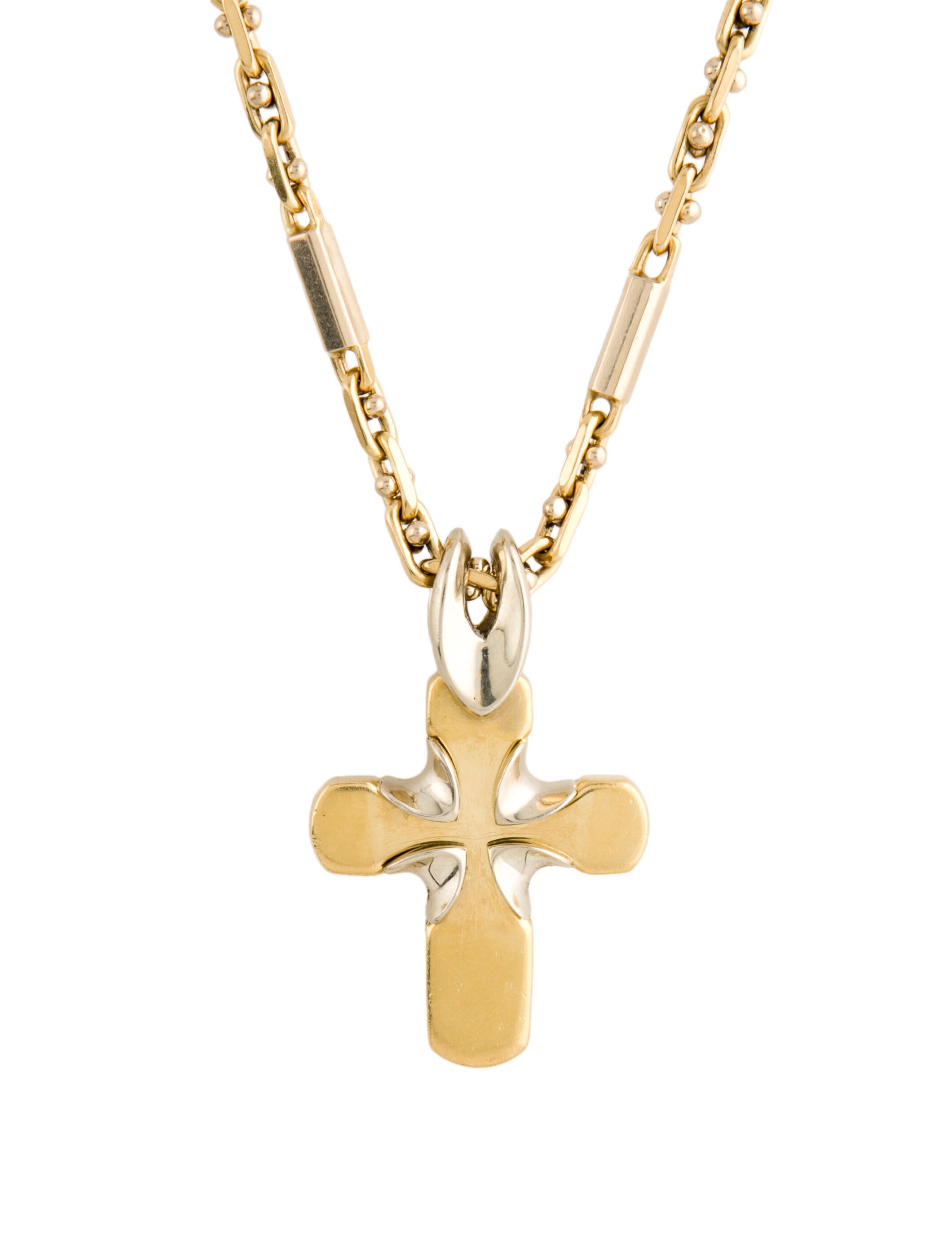 Lawrence Vrba Crystal Cross Pendant Necklace Brown, GoldTone Metal Pendant Necklace