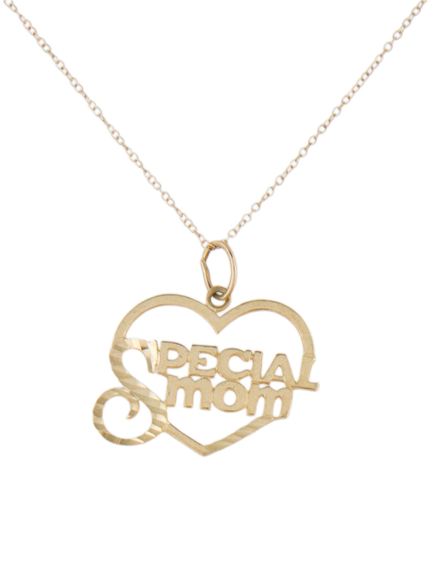 Necklace 14K "Special Mom" Heart Pendant