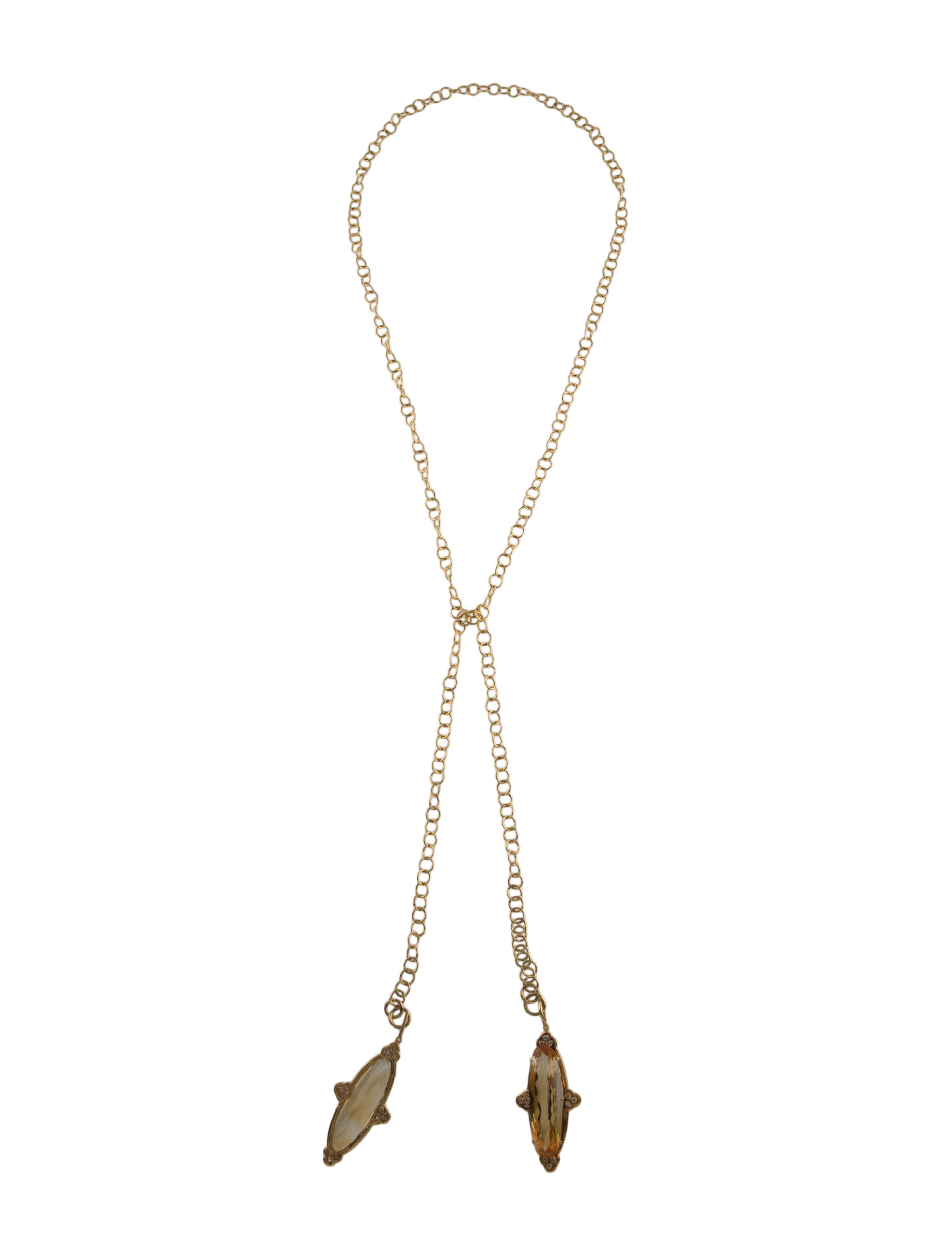 Hermès 18K Diamond Finesse Lariat Necklace RhodiumPlated 18K White