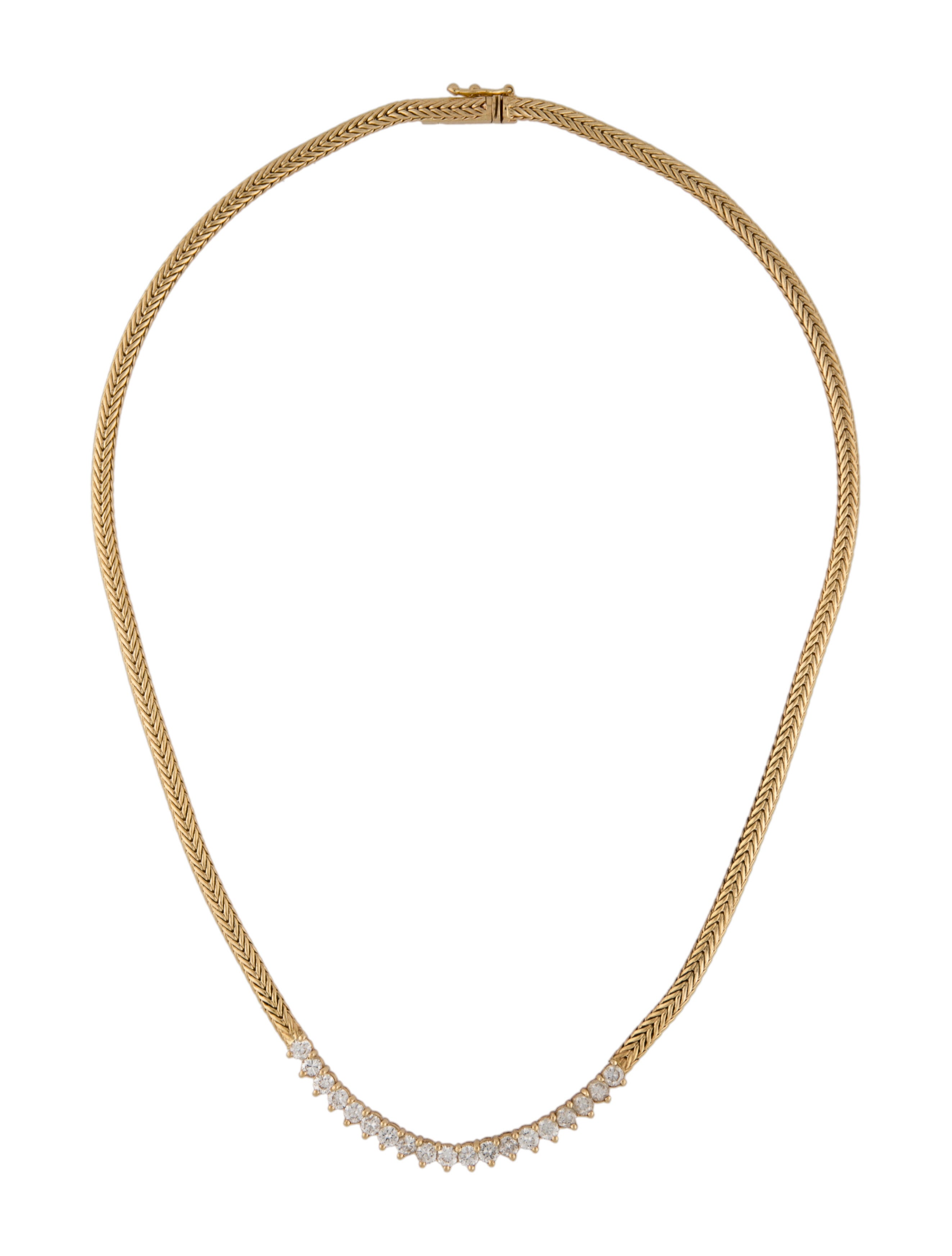 Necklace 14K 1.71ctw Diamond Collar Necklace 14K Yellow Gold Collar