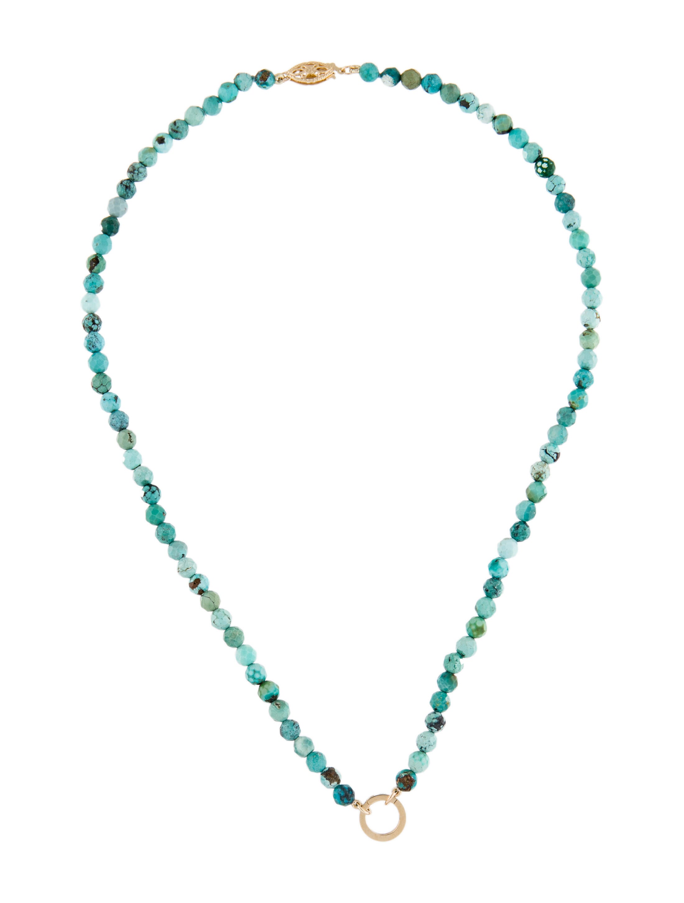 Necklace 14K Pearl Strand Station Necklace 14K Yellow Gold Bead