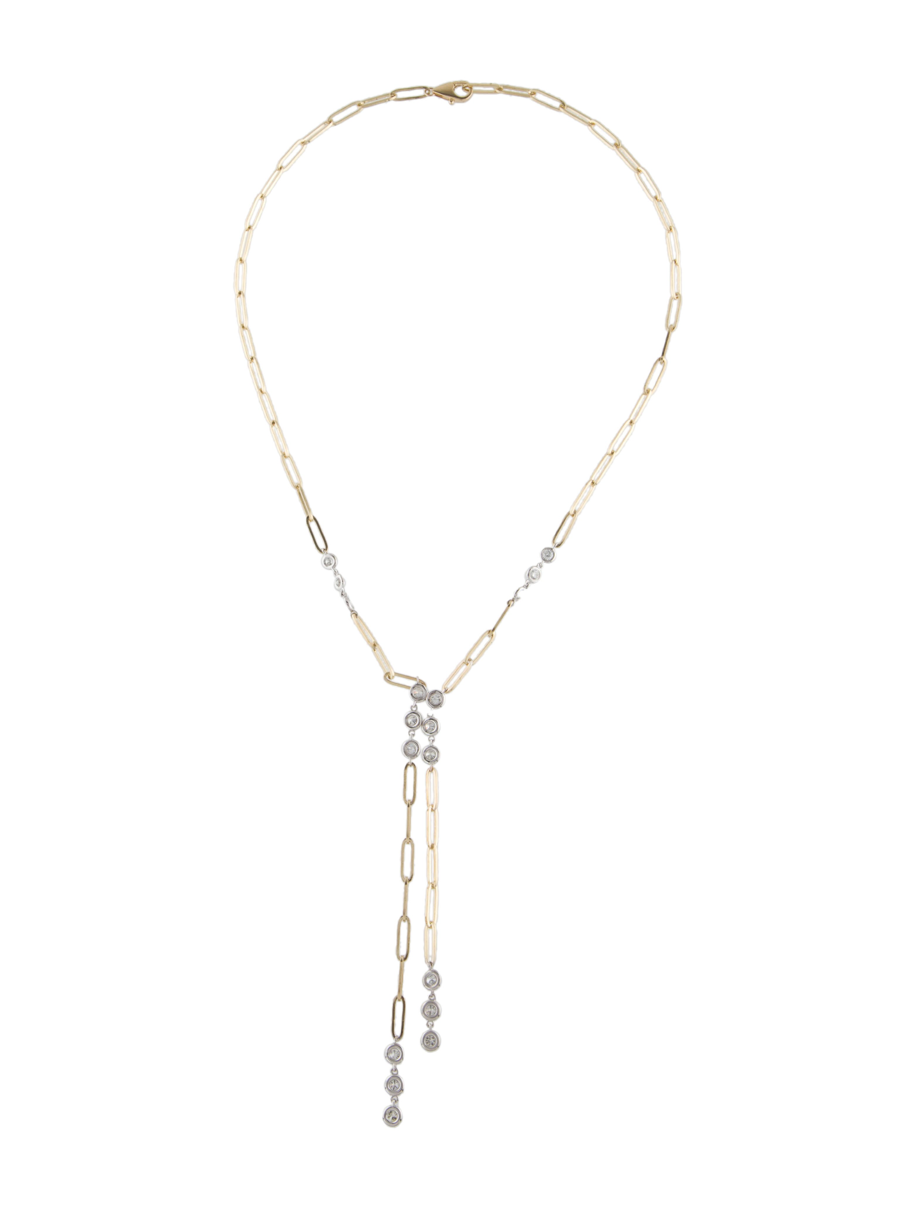 Necklace 14K Two-Tone Diamond Lavalier Necklace