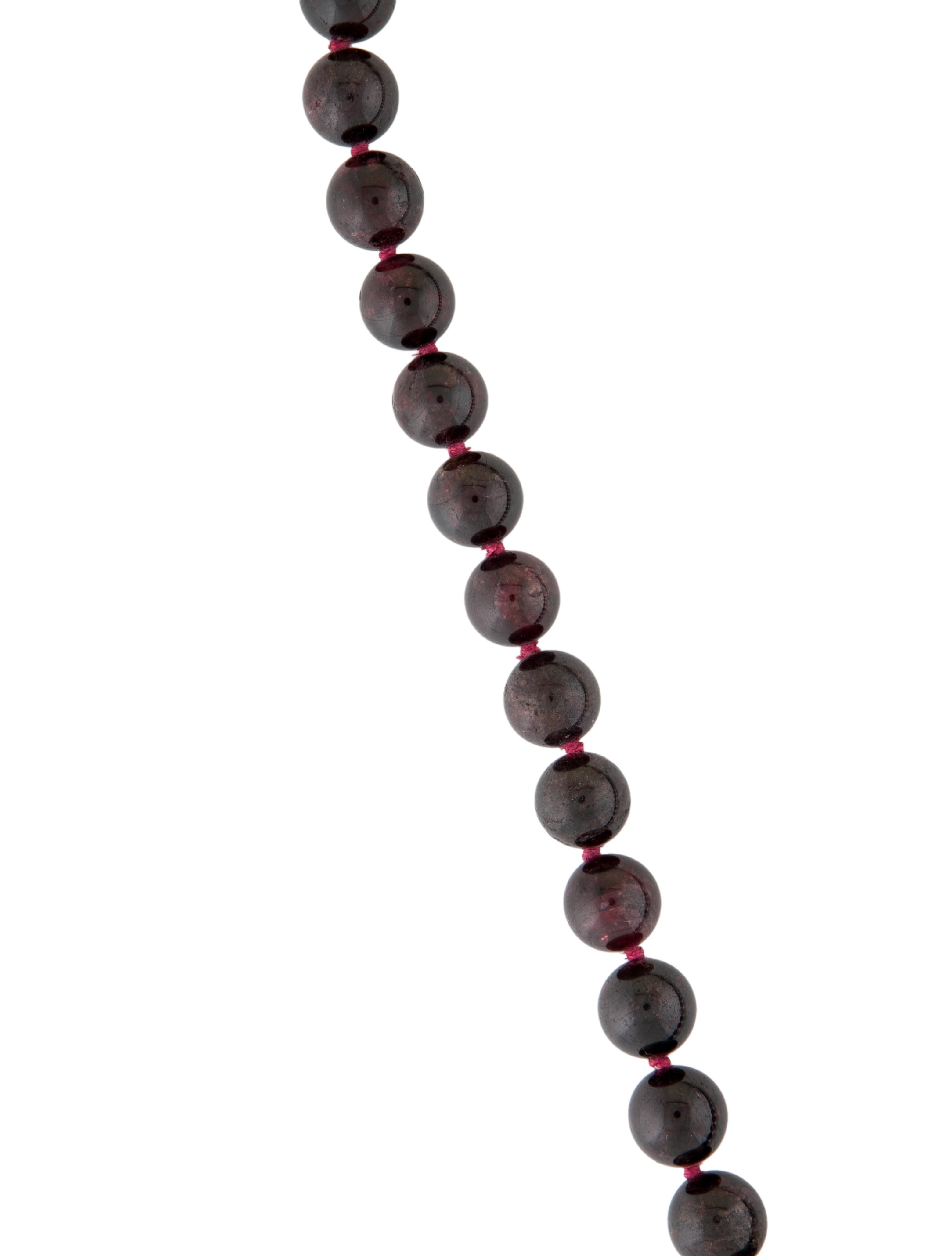Necklace 14K Garnet Bead Necklace with Ruby Clasp
