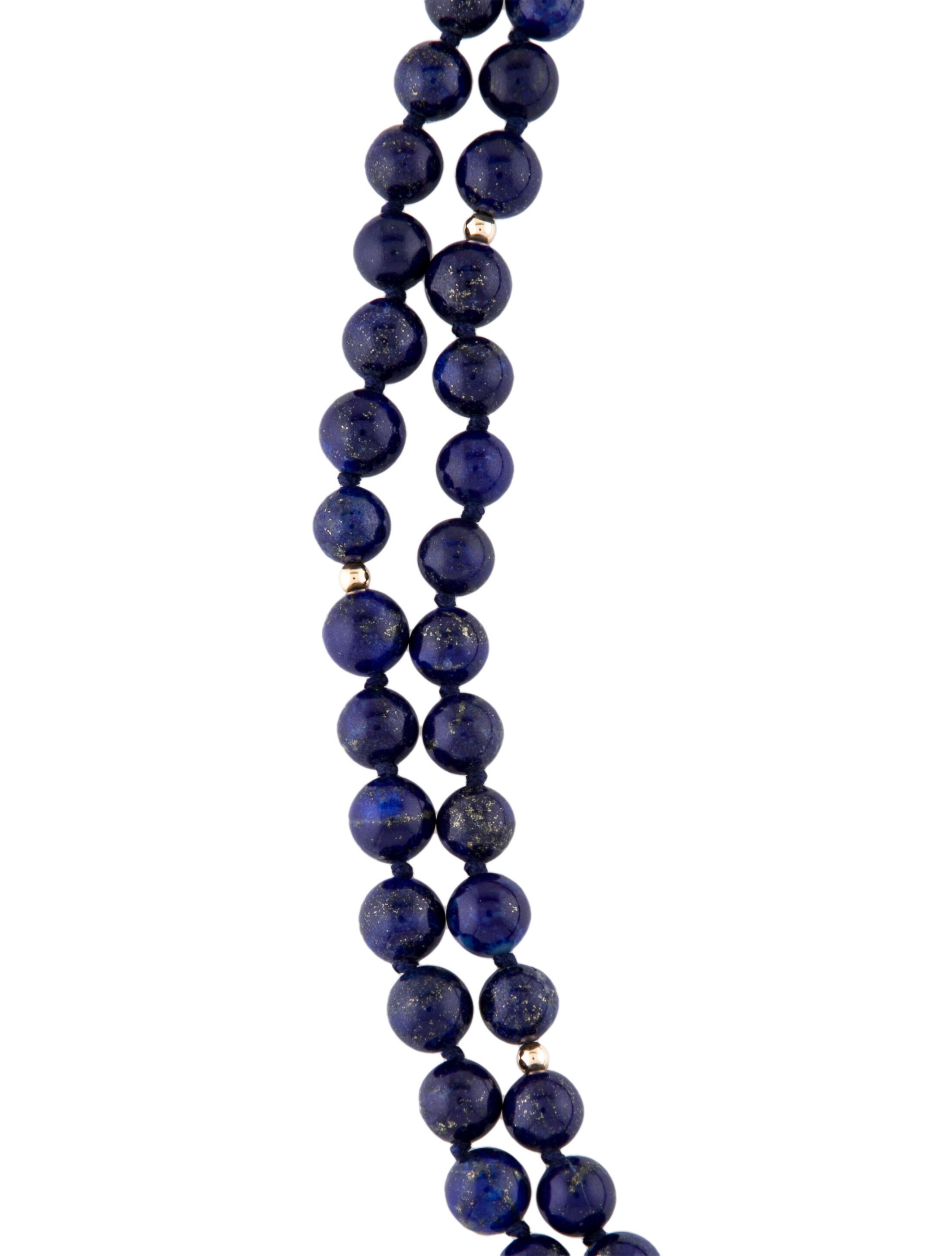DoNotUse9 Alexis Bittar Fine Jewelry Sodalite Bead Double Strand Necklace GoldTone Metal