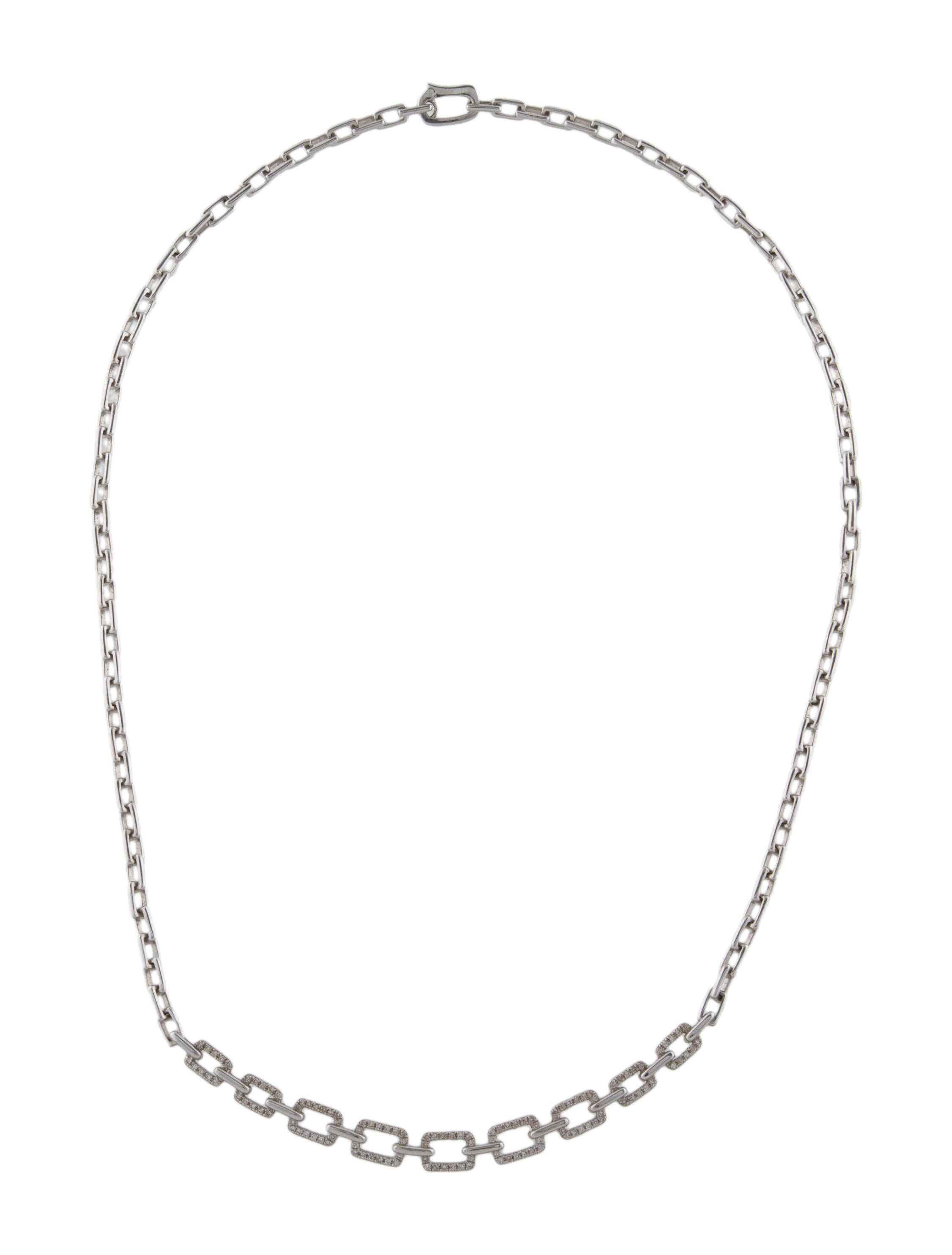 Necklace 14K Diamond Collar Necklace RhodiumPlated 14K White Gold Collar, Necklaces