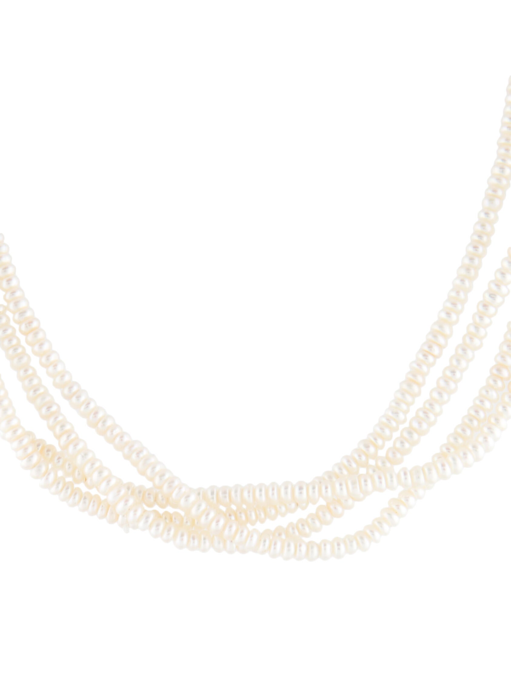 Necklace 14K Pearl Bead Multistrand Necklace