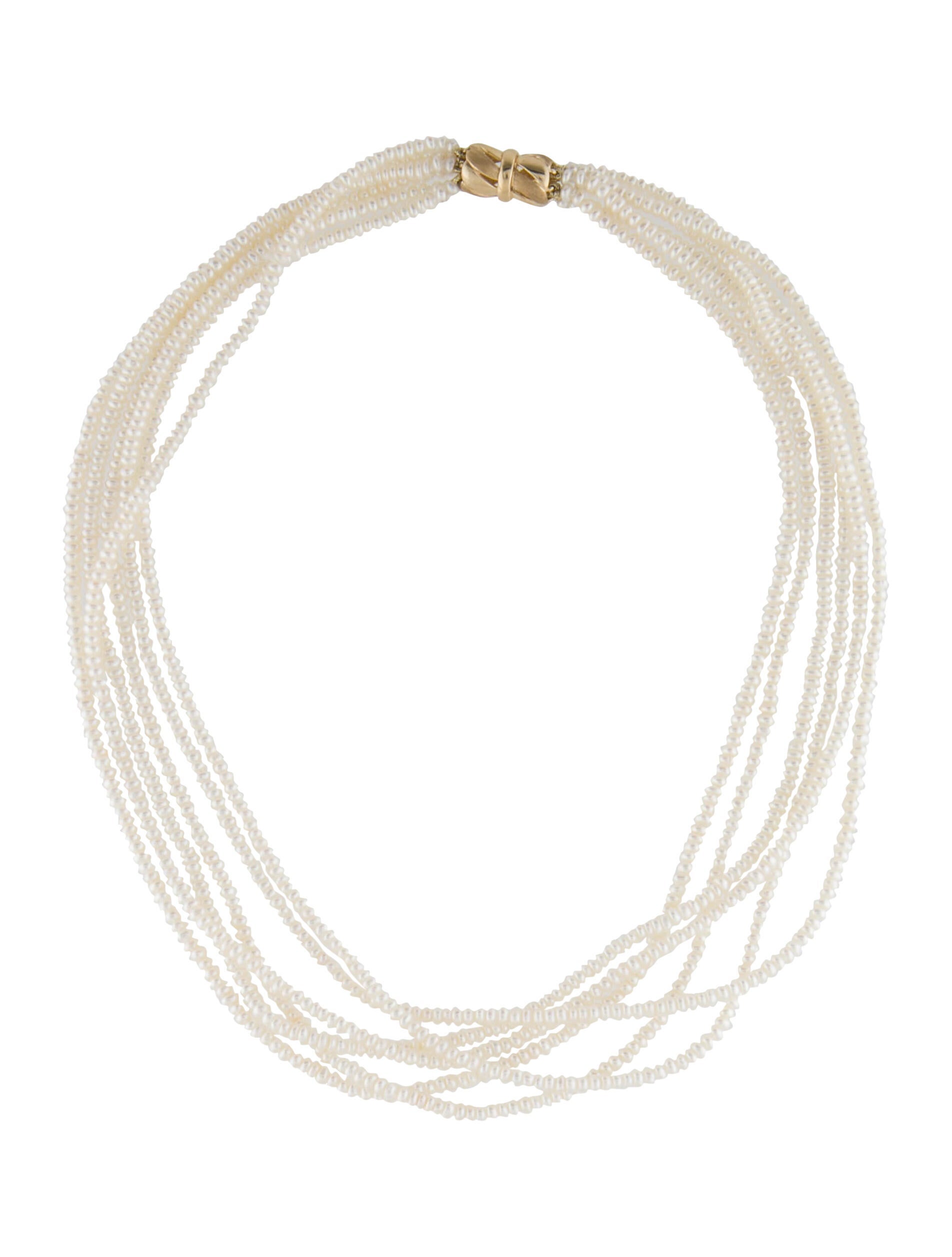 Necklace 14K Pearl Bead Multistrand