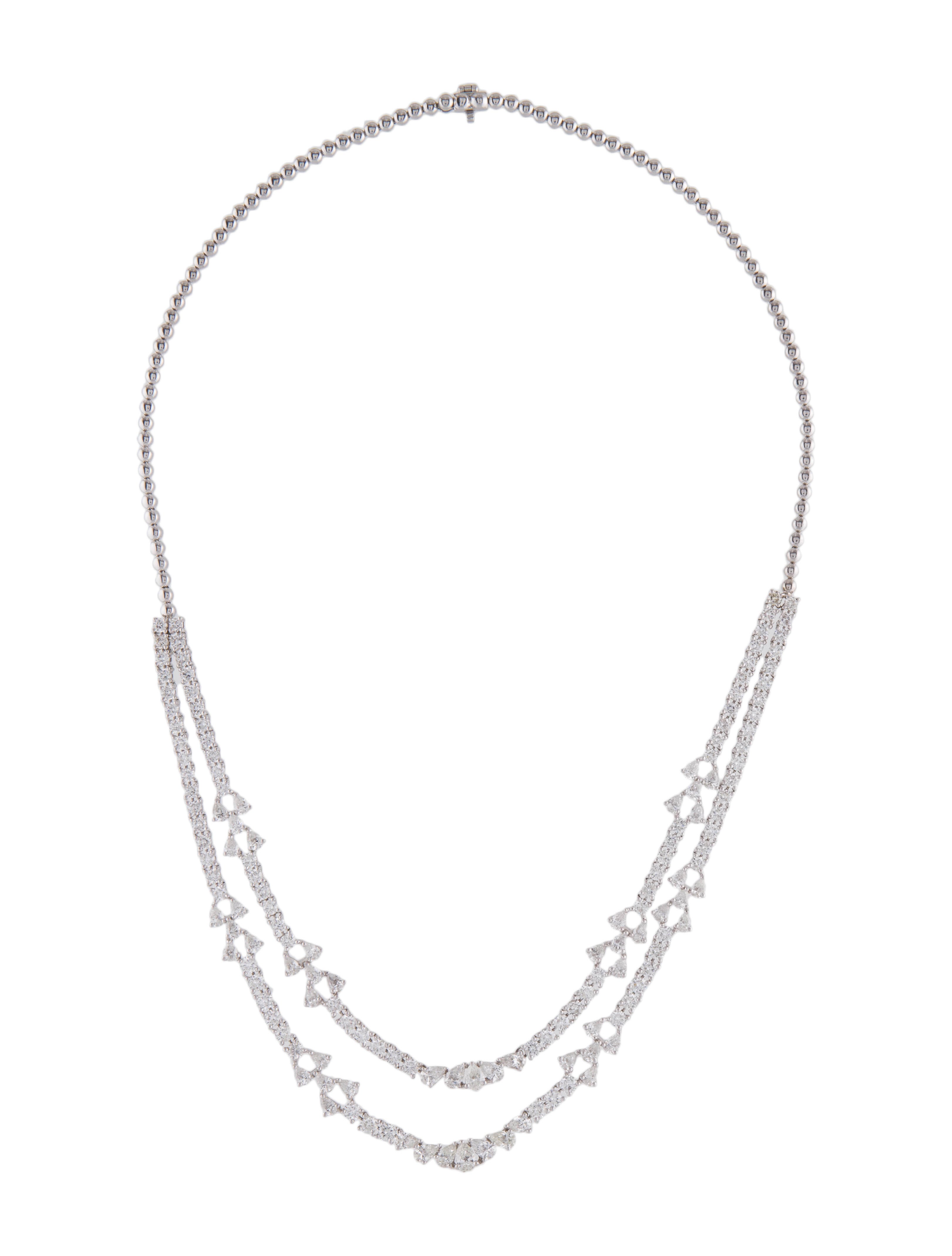 Necklace Jack Kelége 14K 6.18ctw Diamond Collar Necklace RhodiumPlated 14K White Gold Collar