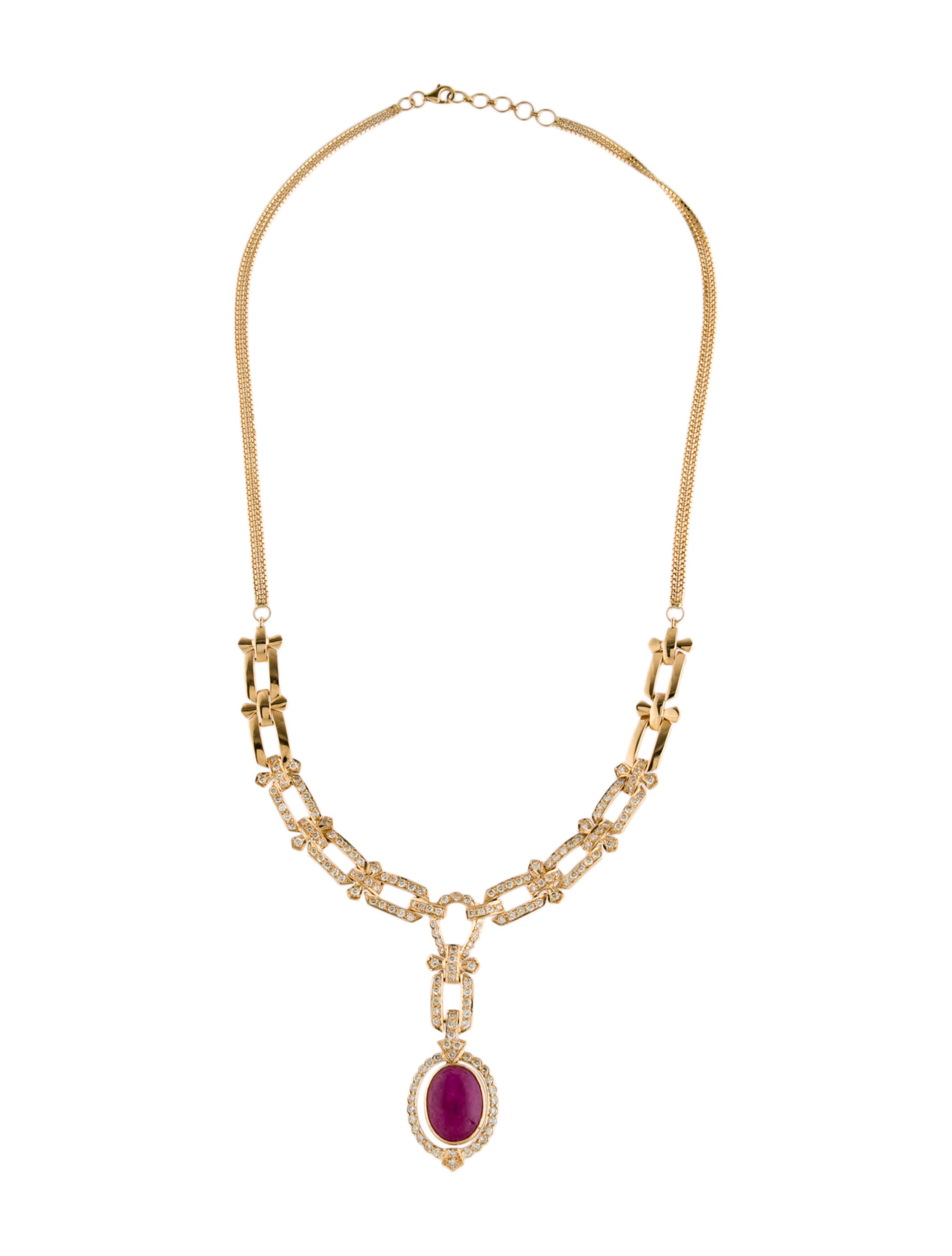 Necklace 18K 9.88ct Ruby & Diamond Collar Necklace