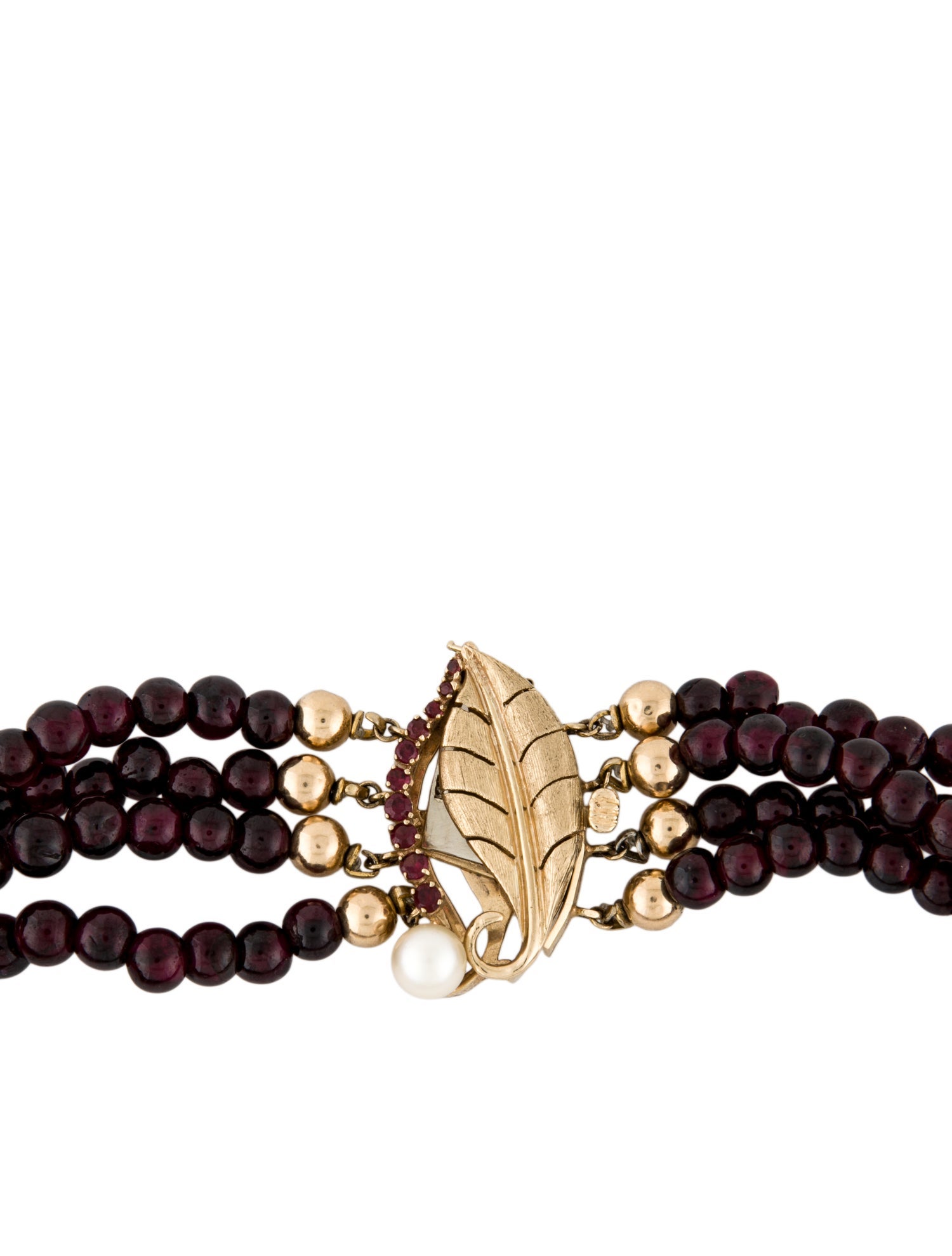Necklace 14K Pearl & Garnet Bead Bracelet