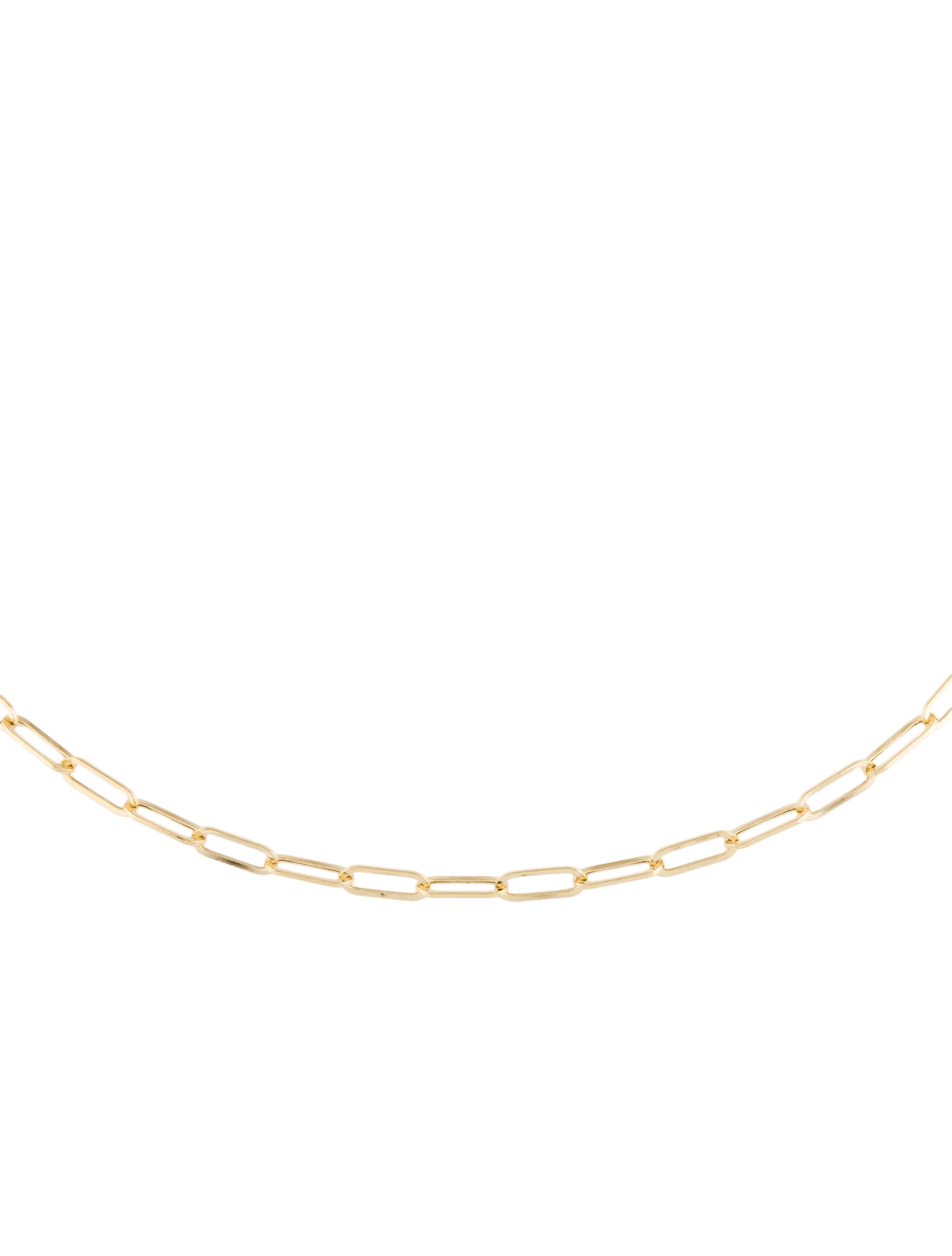 Necklace 14K Paperclip Chain Necklace 14K Yellow Gold Chain