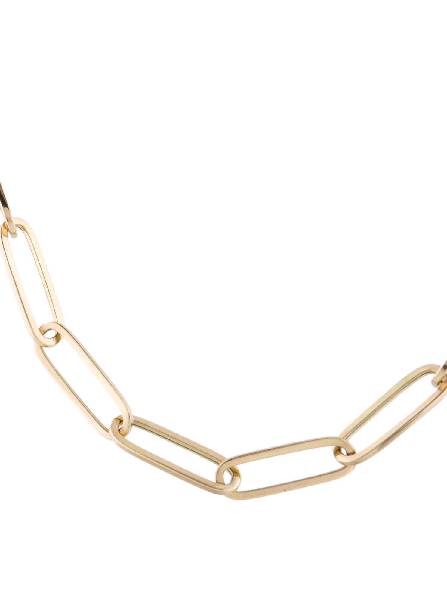 Necklace 14K Large Paperclip Chain Necklace 14K Yellow Gold Chain