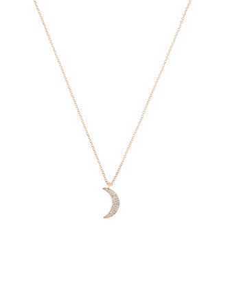 Necklace 14K Diamond Crescent Moon Pendant Necklace