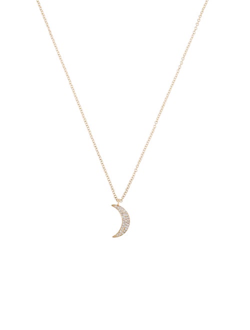 Necklace 14K Diamond Crescent Moon Pendant Necklace
