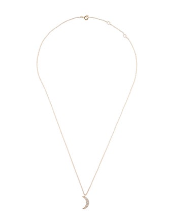 Necklace 14K Diamond Crescent Moon Pendant Necklace