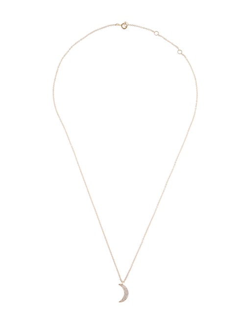 Necklace 14K Diamond Crescent Moon Pendant Necklace