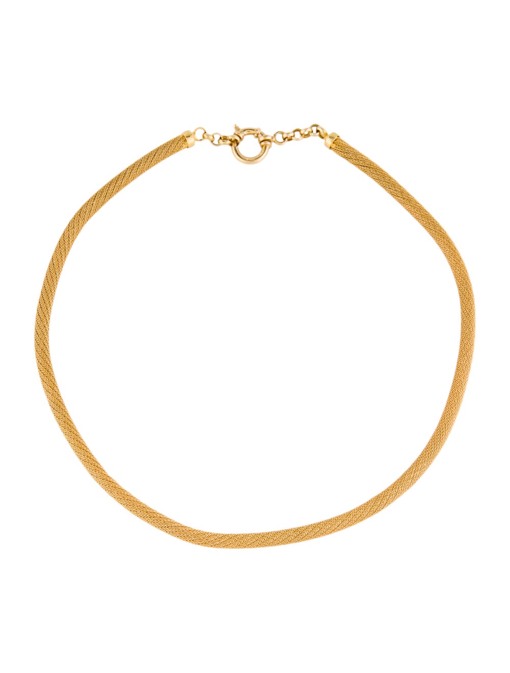 18K Twisted Choker Chain Necklace Gem