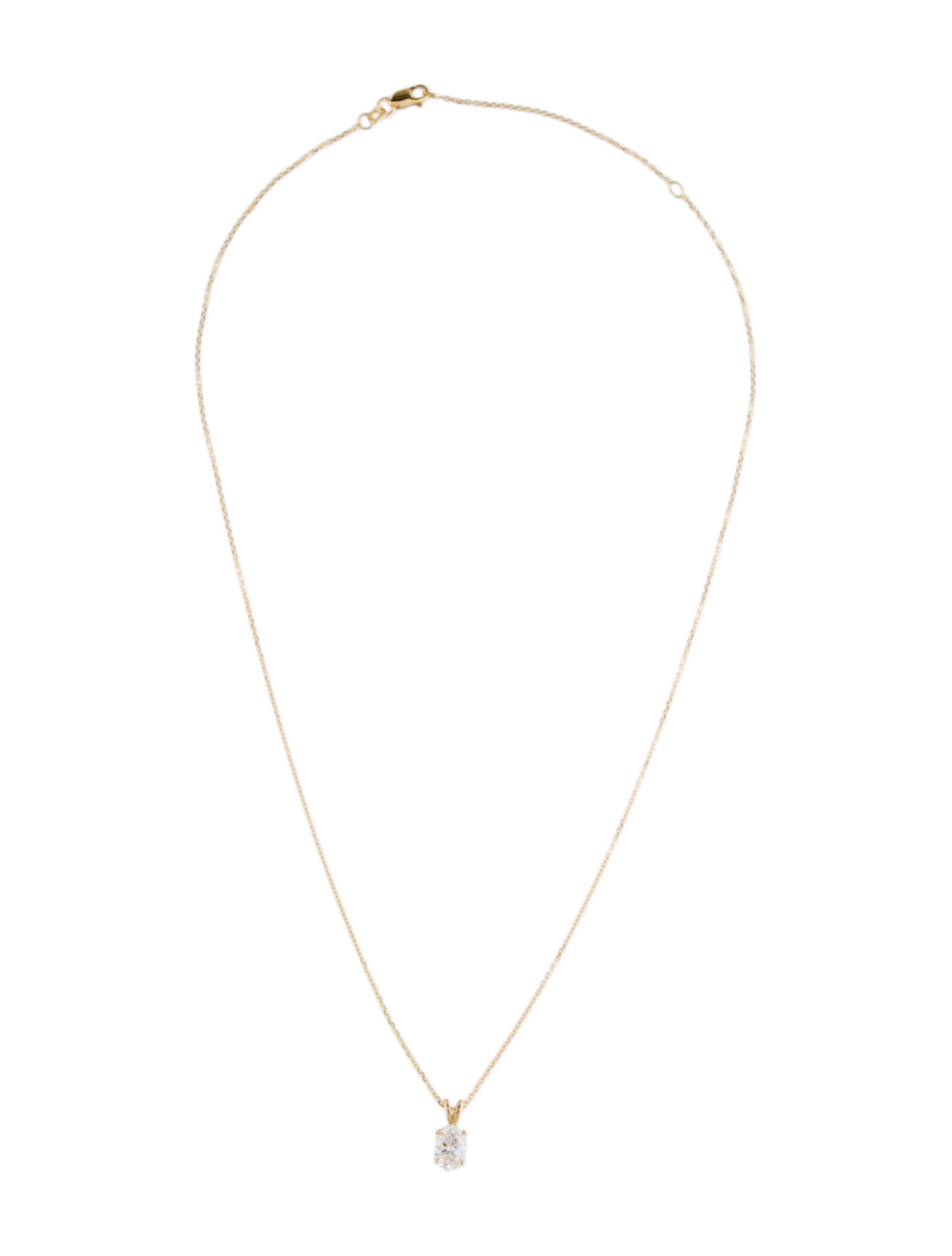 Necklace 14K 1.00ct Diamond Solitaire Pendant