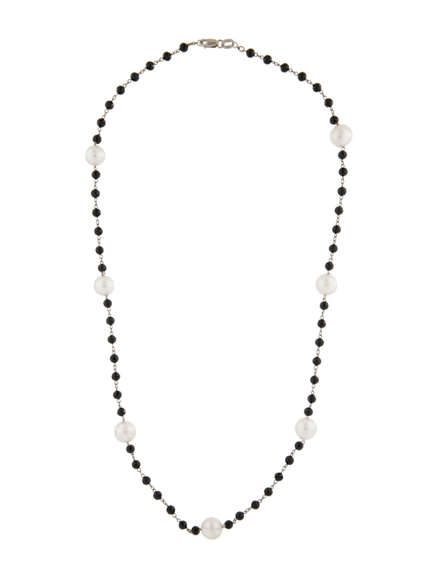 Necklace 18K Pearl & Spinel Station Necklace