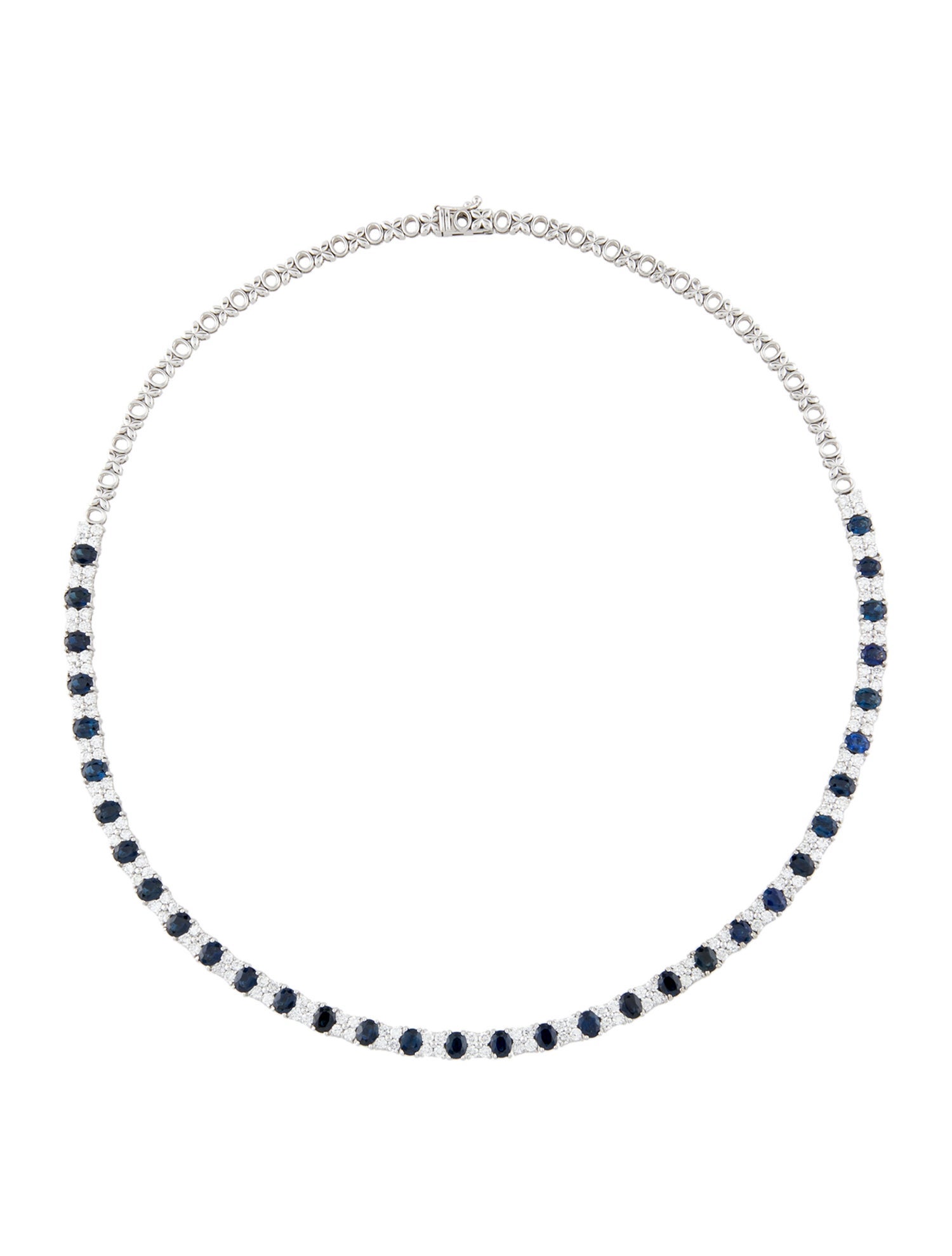 Necklace 14K 9.86ct Sapphire & Diamond Collar