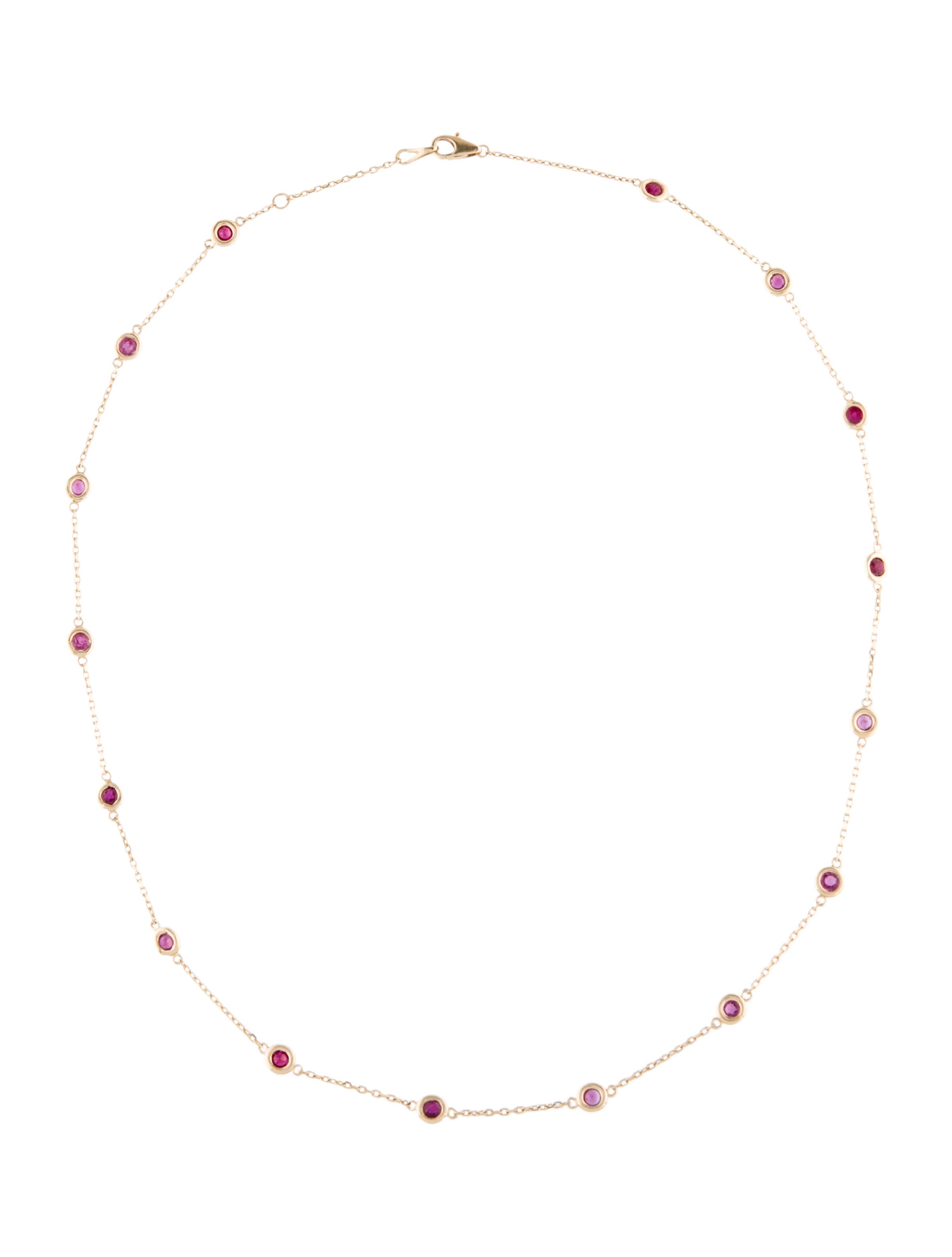 Necklace 14K 1.87ctw Ruby Station