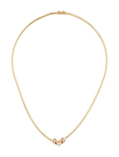 Necklace 14K Diamond Heart Pendant w/ 18K Chain Choker