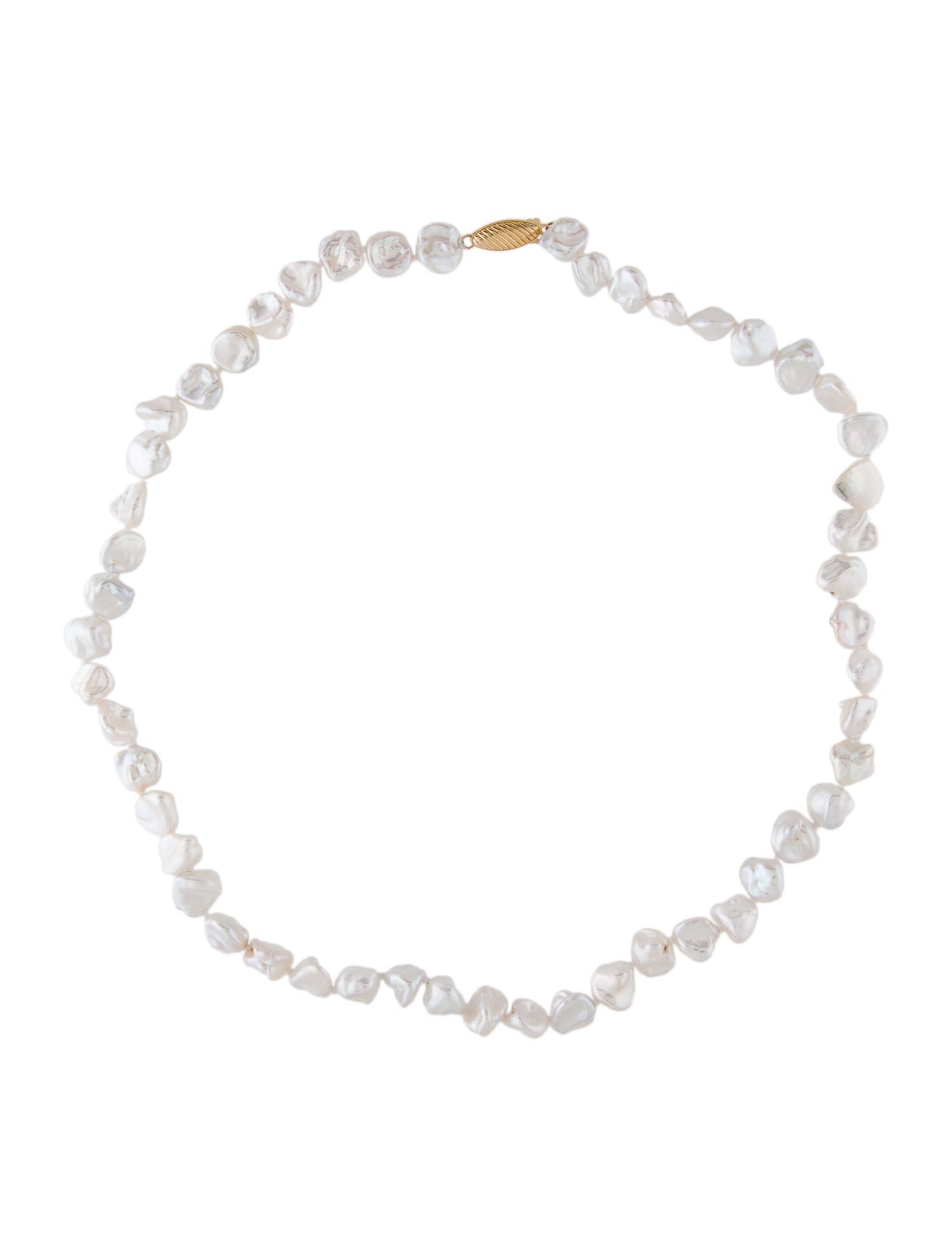 Viktoria Hayman Faux Pearl Shell Necklace White, SilverTone Metal Bead Strand, Necklaces