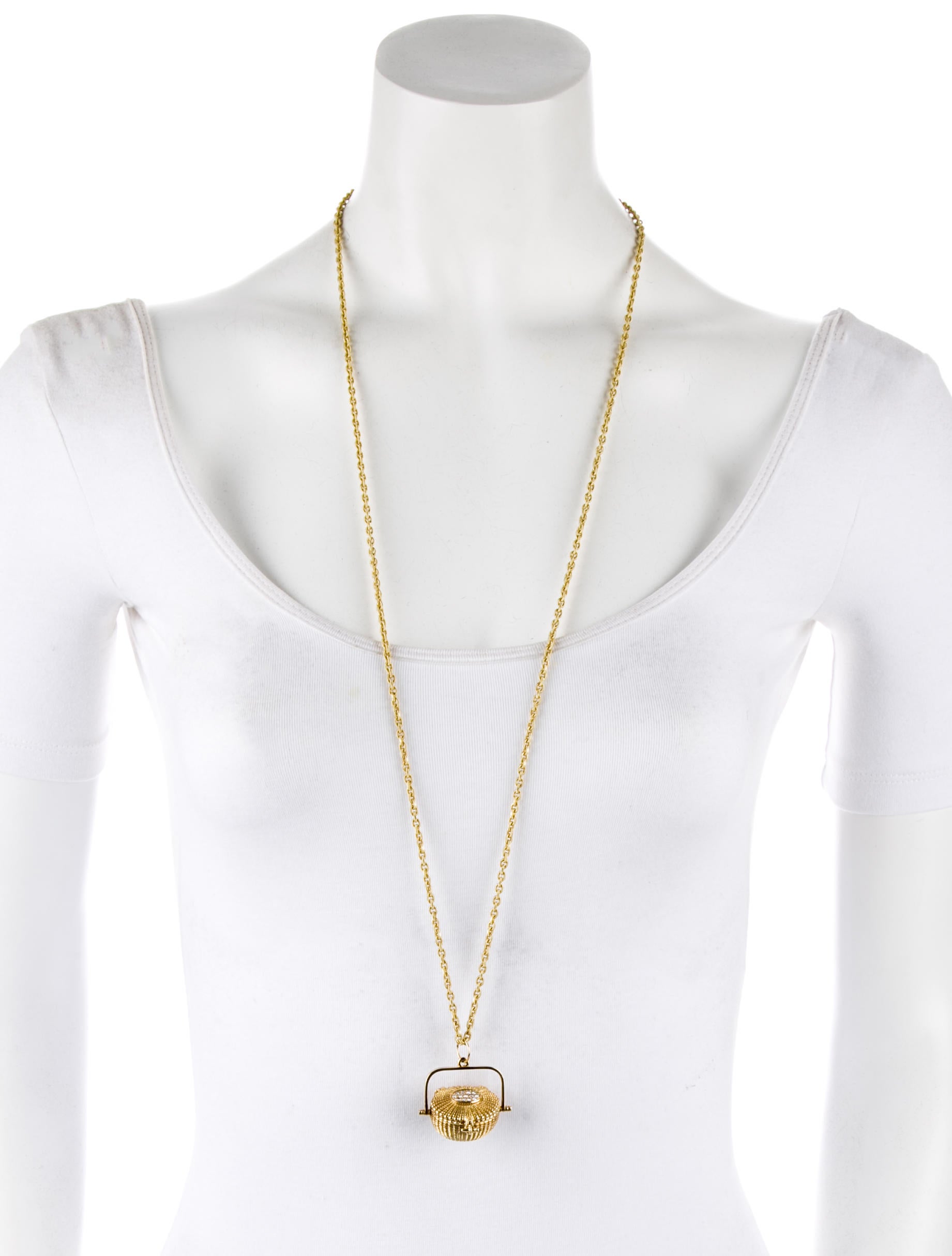 18K Diamond Basket Necklace Necklaces NECKL20570 The RealReal