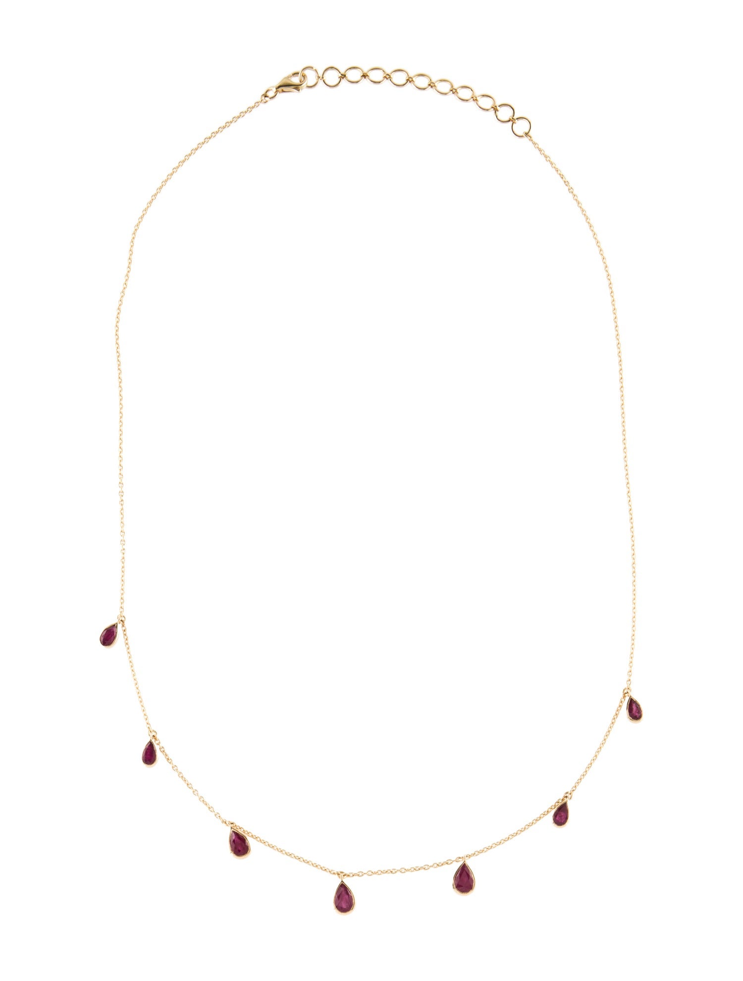 Necklace 18K 2.58ctw Ruby Station Necklace - 18K Yellow Gold Station ...
