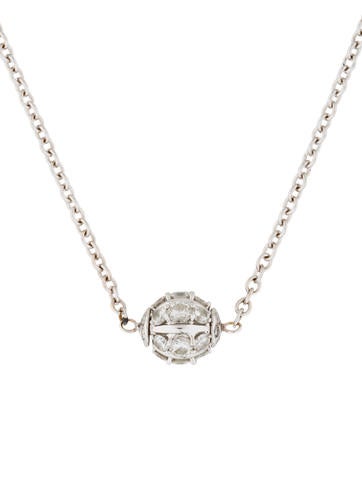 14K Diamond Sphere Pendant Necklace