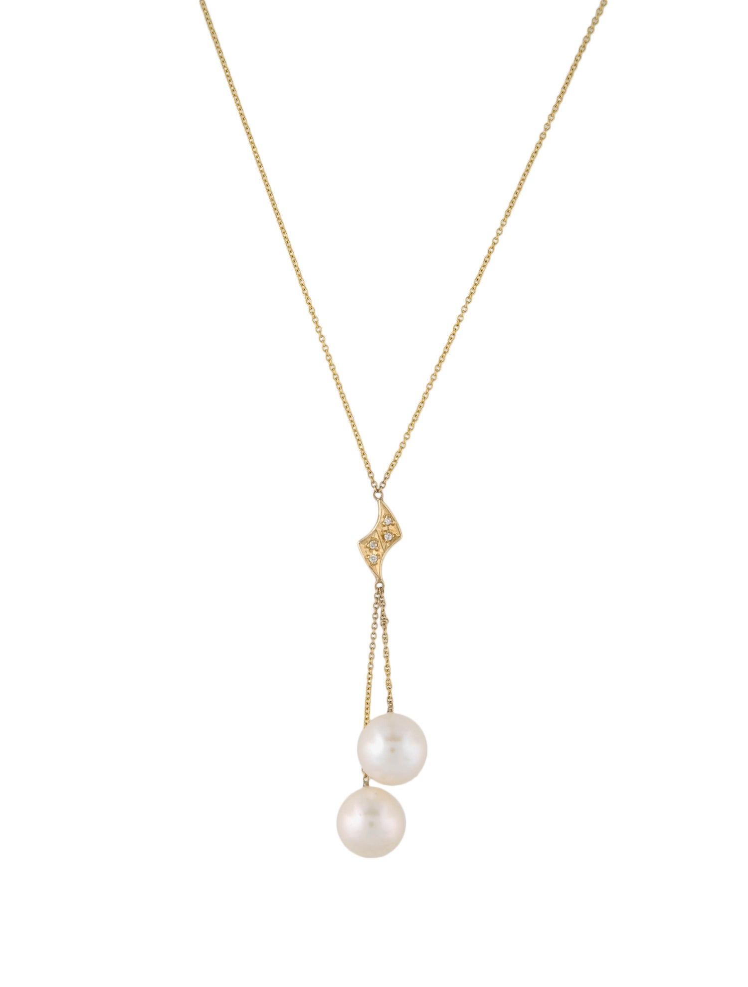 Hermès 18K Diamond Finesse lariat necklace 18K White Gold Lavalier