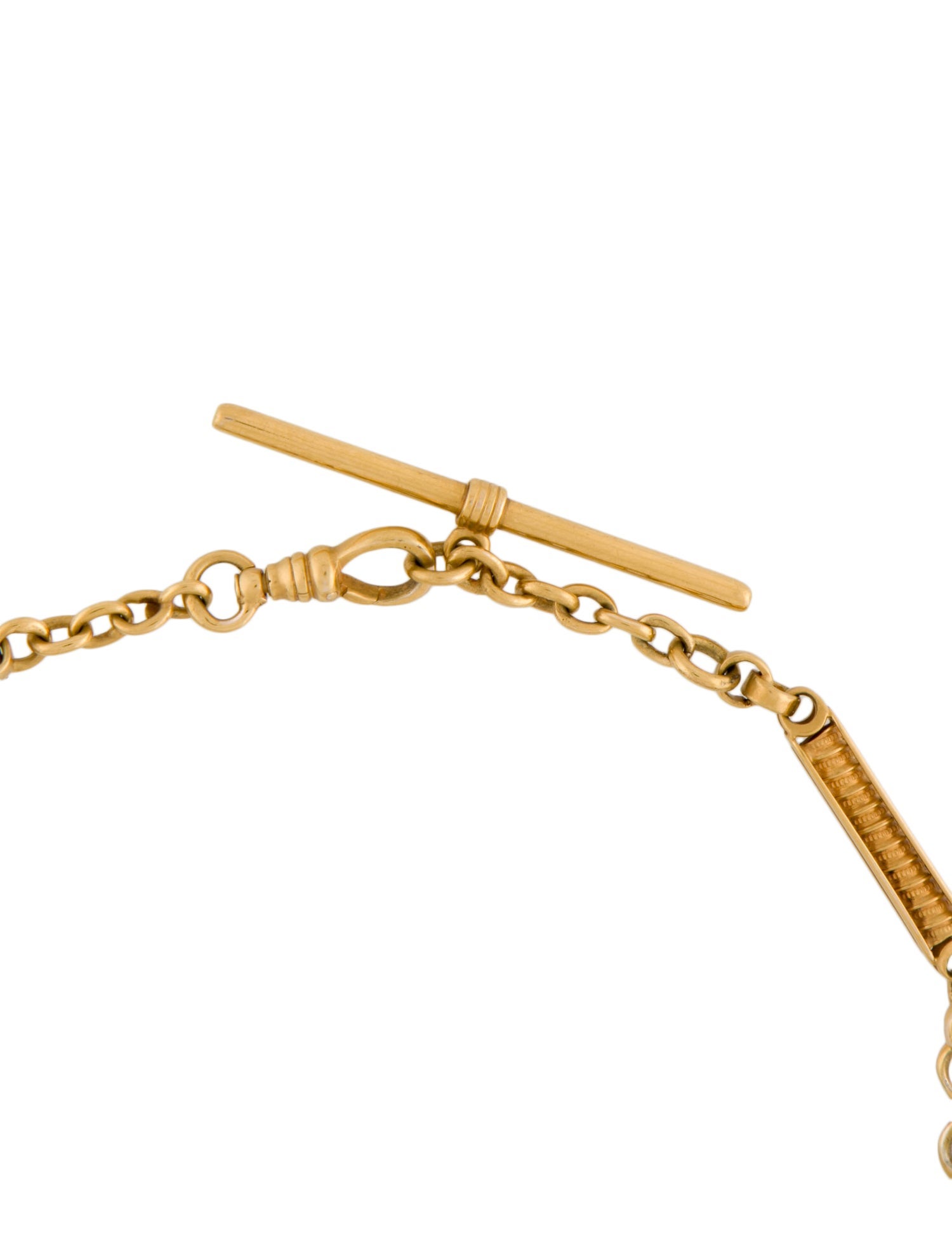 Necklace Victorian 14K Watch Chain Choker Necklace 14K Yellow Gold