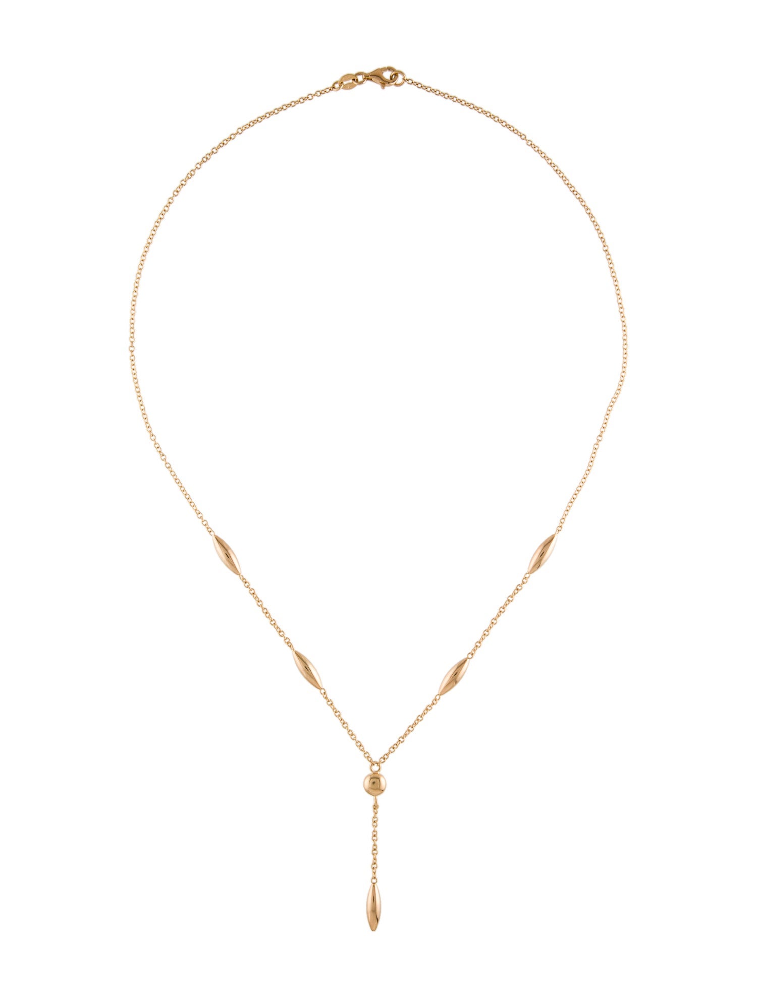Necklace 14K Station Drop Chain Necklace 14K Yellow Gold Chain