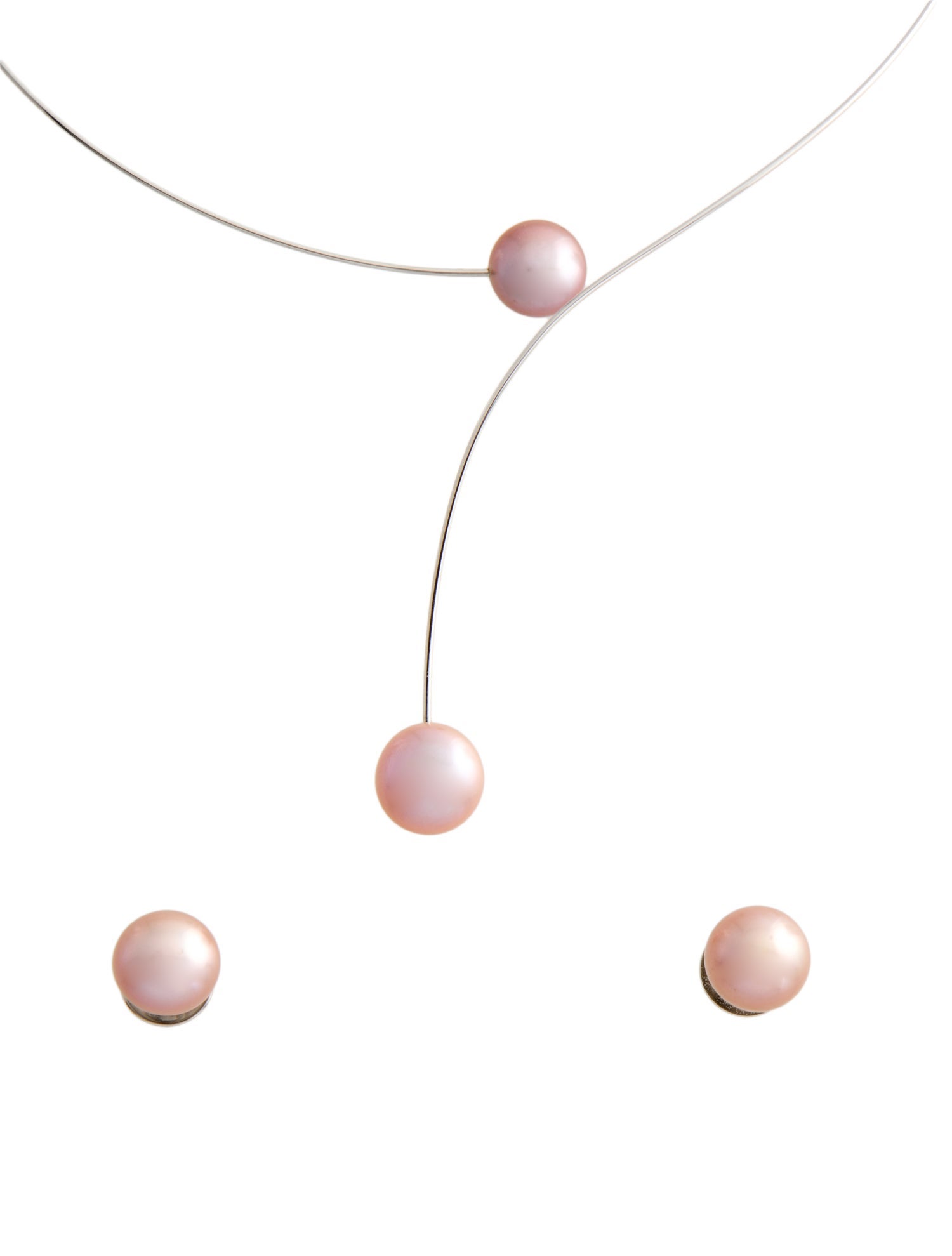 Earrings 18K 2.91ctw Diamond Bow Earring & Necklace Set Rhodium