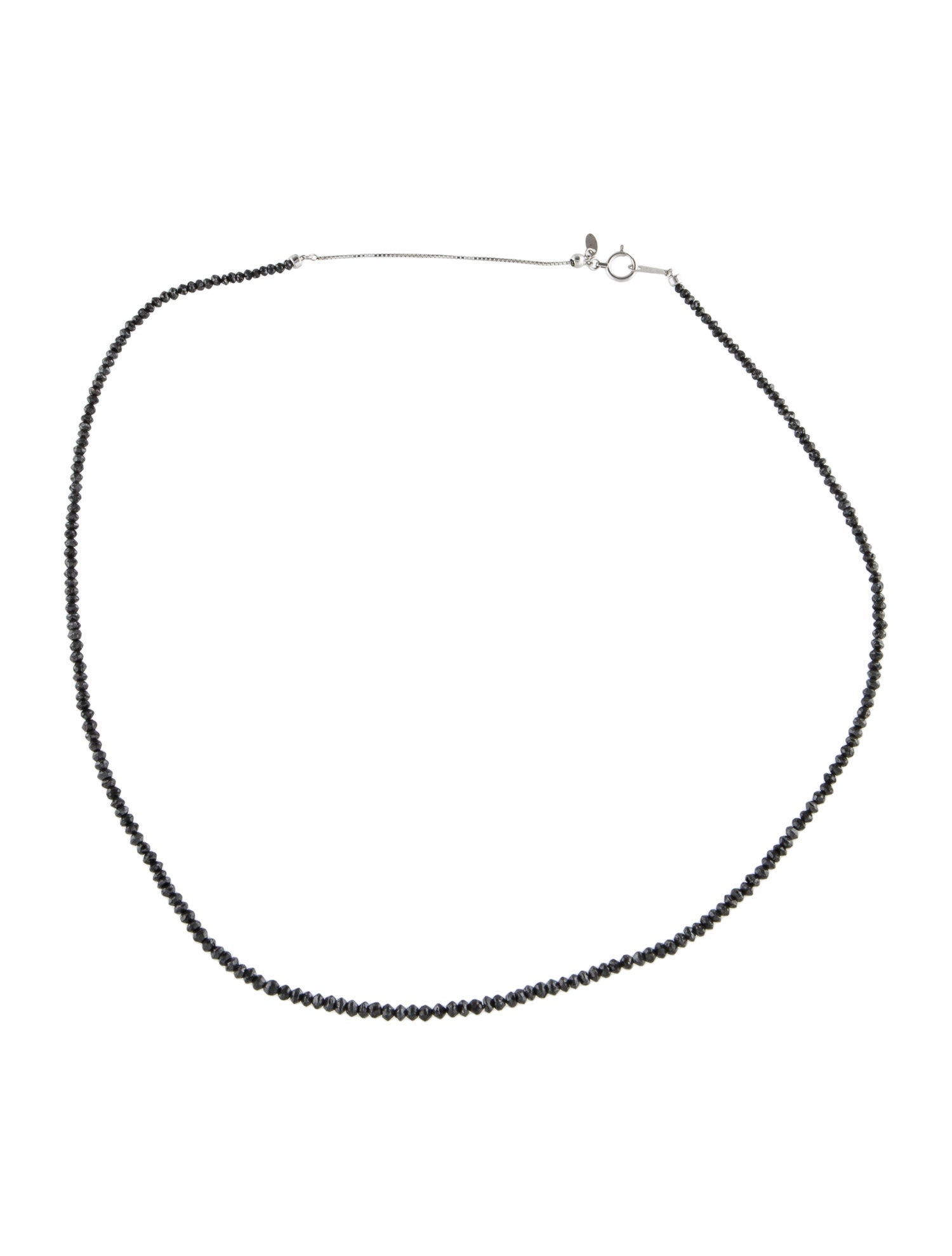 Necklace 18K Diamond Bead Strand Necklace RhodiumPlated 18K White