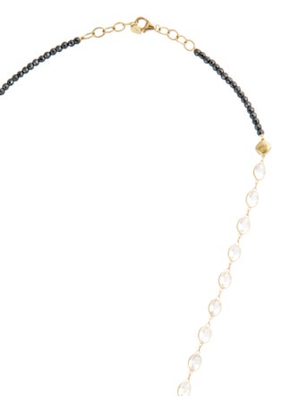Necklace 18K Quartz & Hematine Bead Strand Necklace