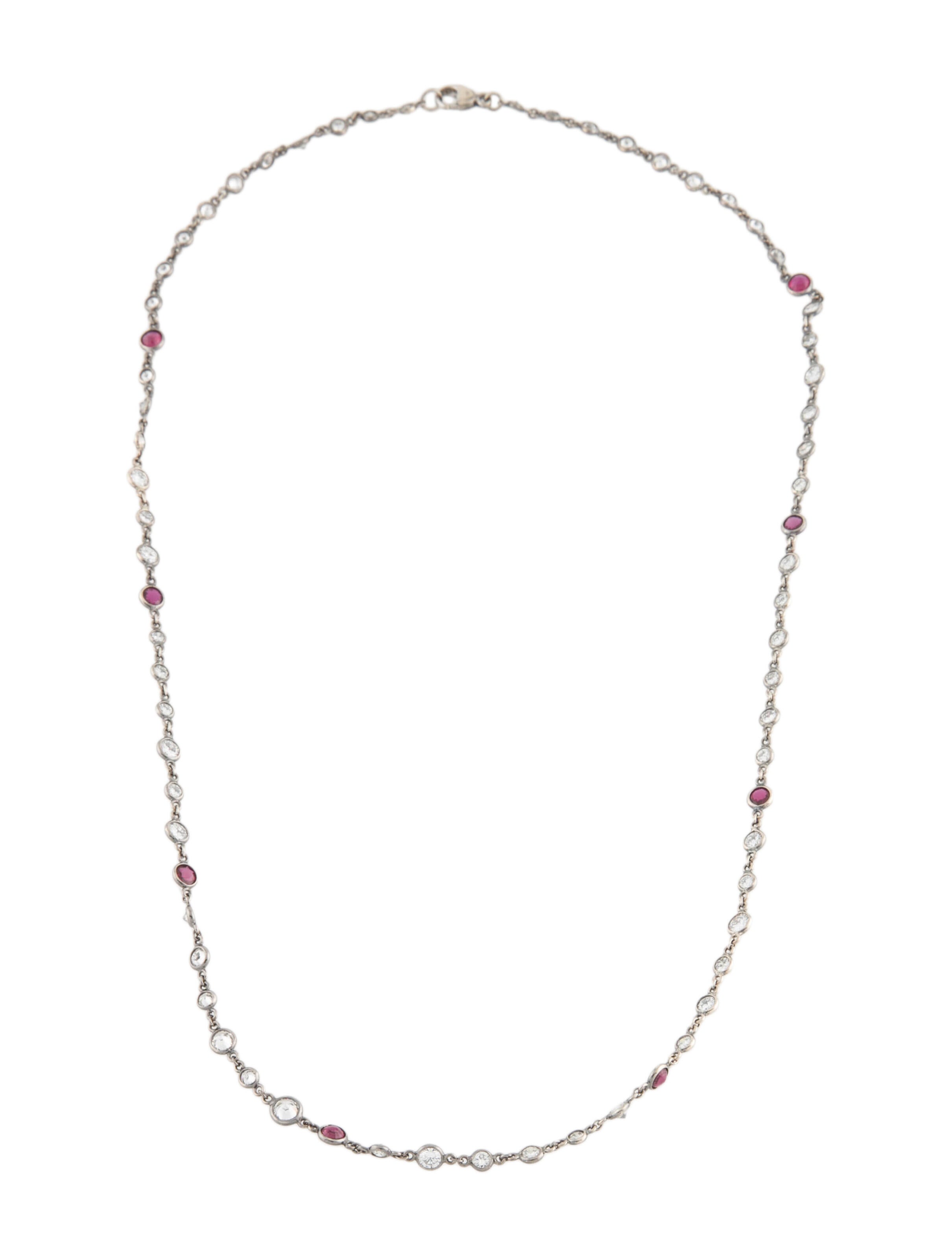 Necklace Platinum 2.19ctw Diamond Station Necklace 950 Platinum Station, Necklaces