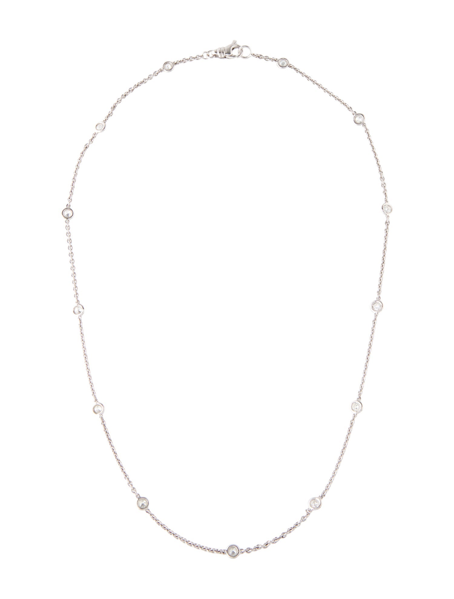 Necklace 18K 1.04ctw Diamond Station Necklace