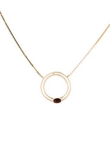 Necklace Pendant 14K Garnet