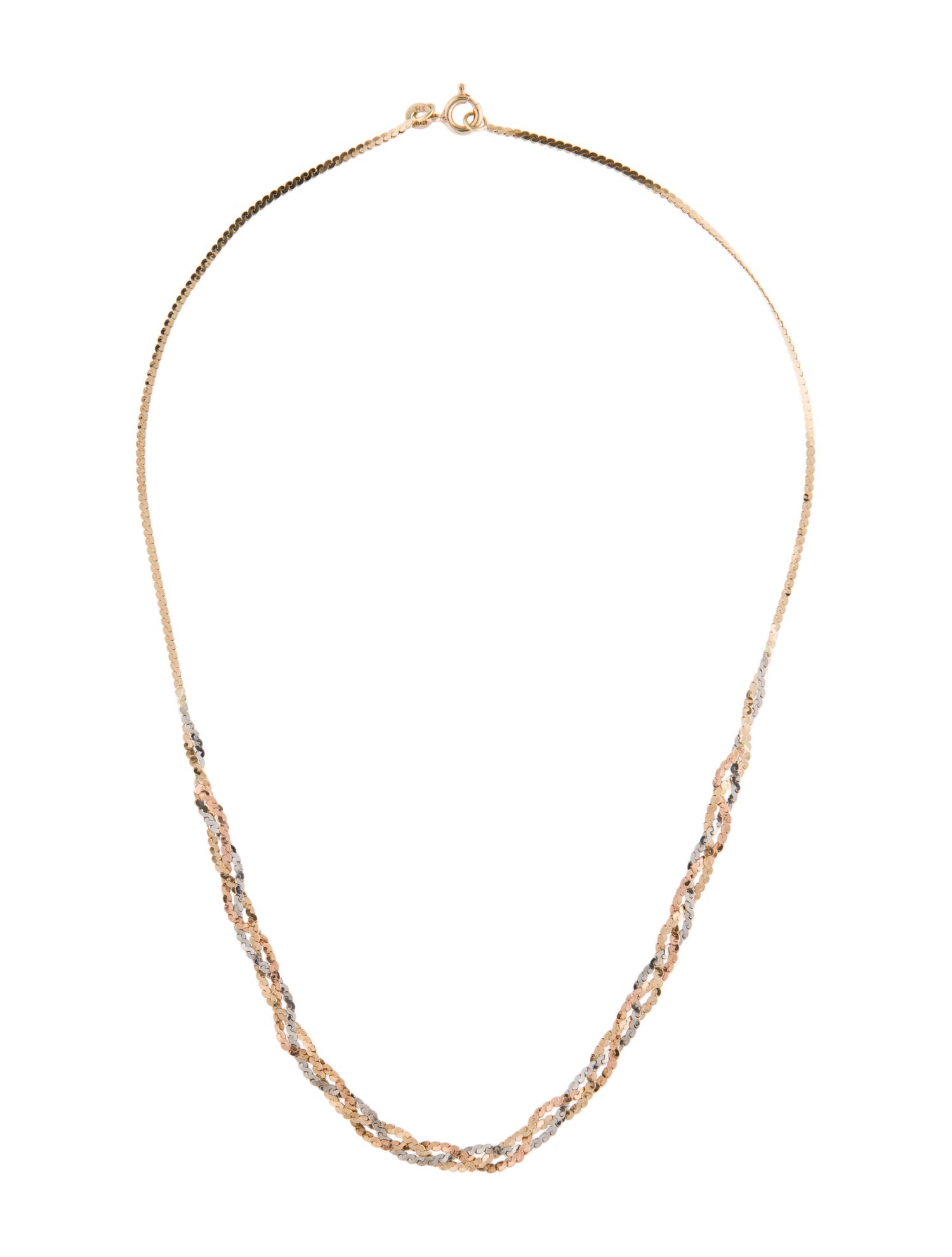 Necklace 14K Tri-Color Chain Necklace