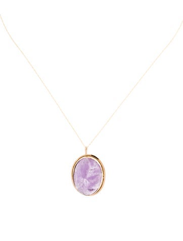 Necklace Pendant 14K Amethyst
